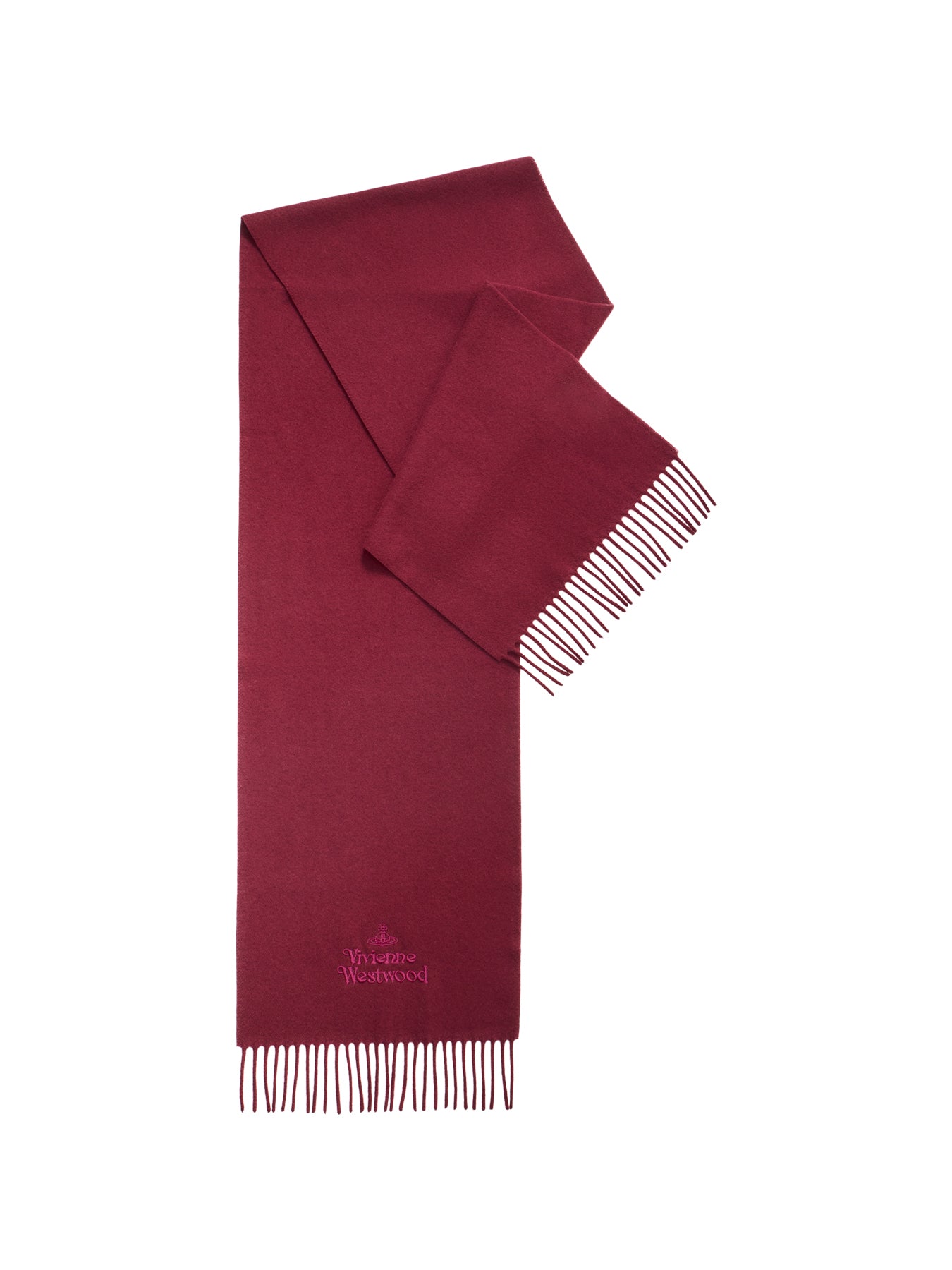 Embroidered Logo Scarf in Burgundy