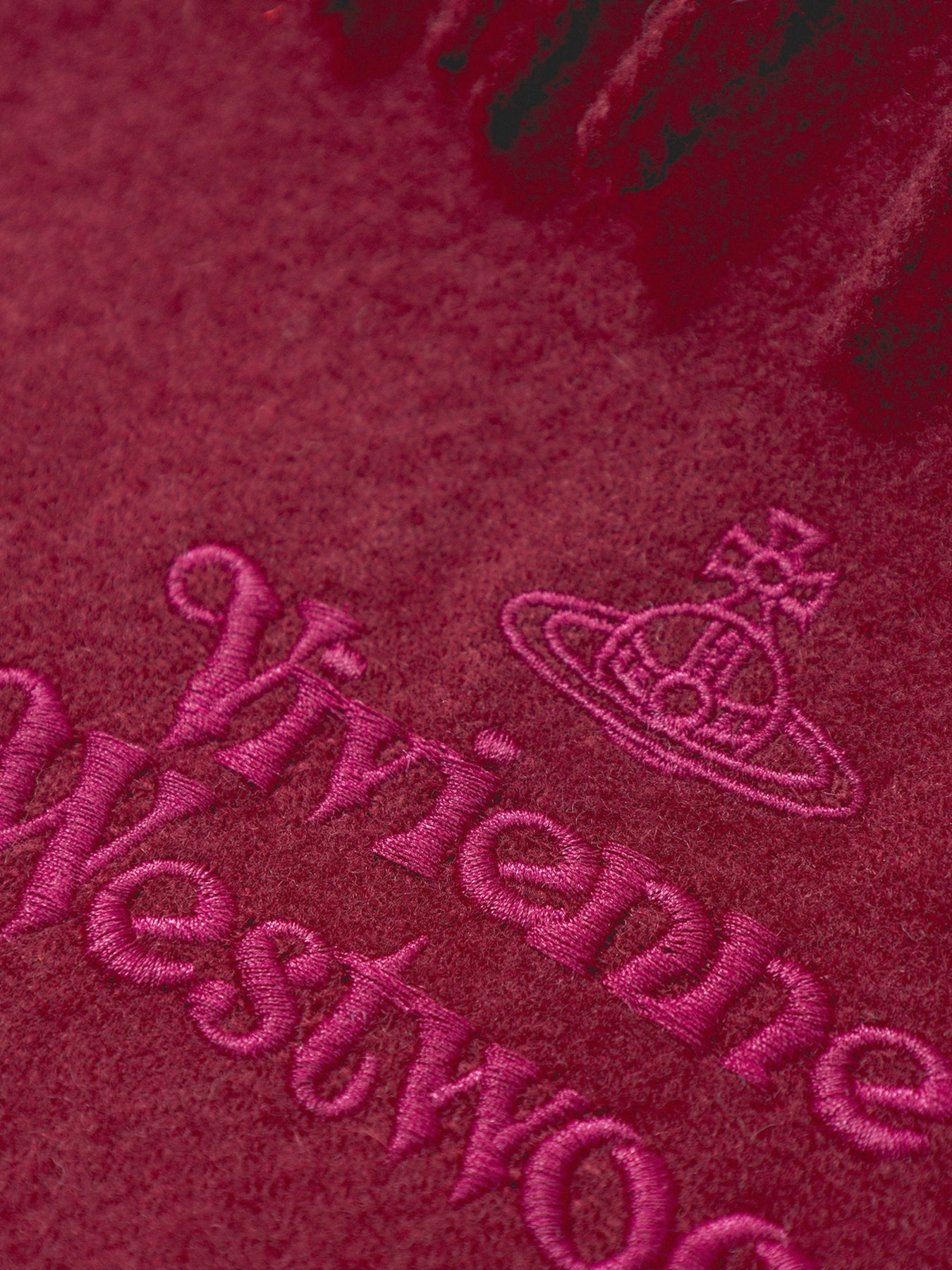 Embroidered Logo Scarf in Burgundy
