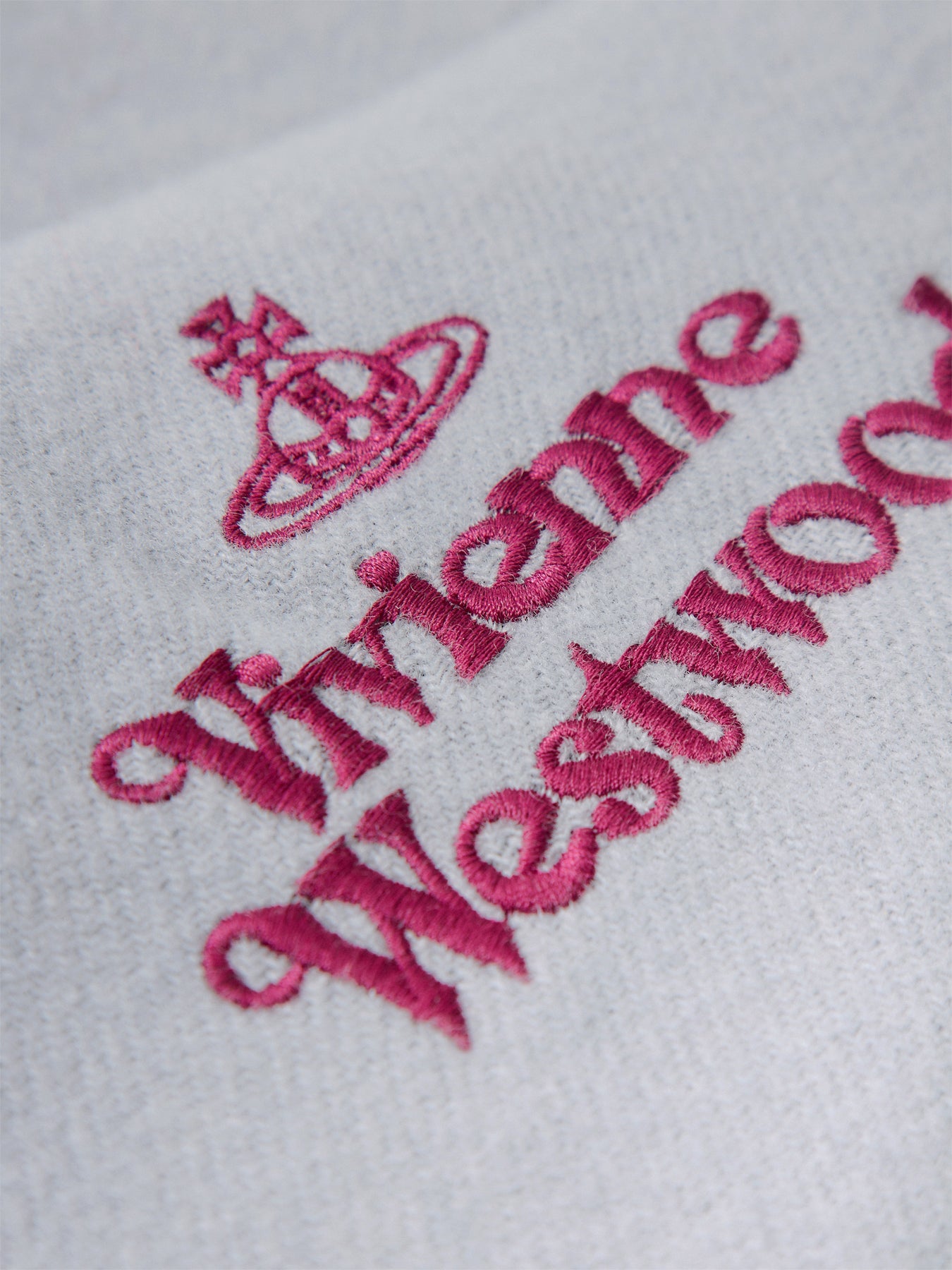 Embroidered Logo Scarf in Grey