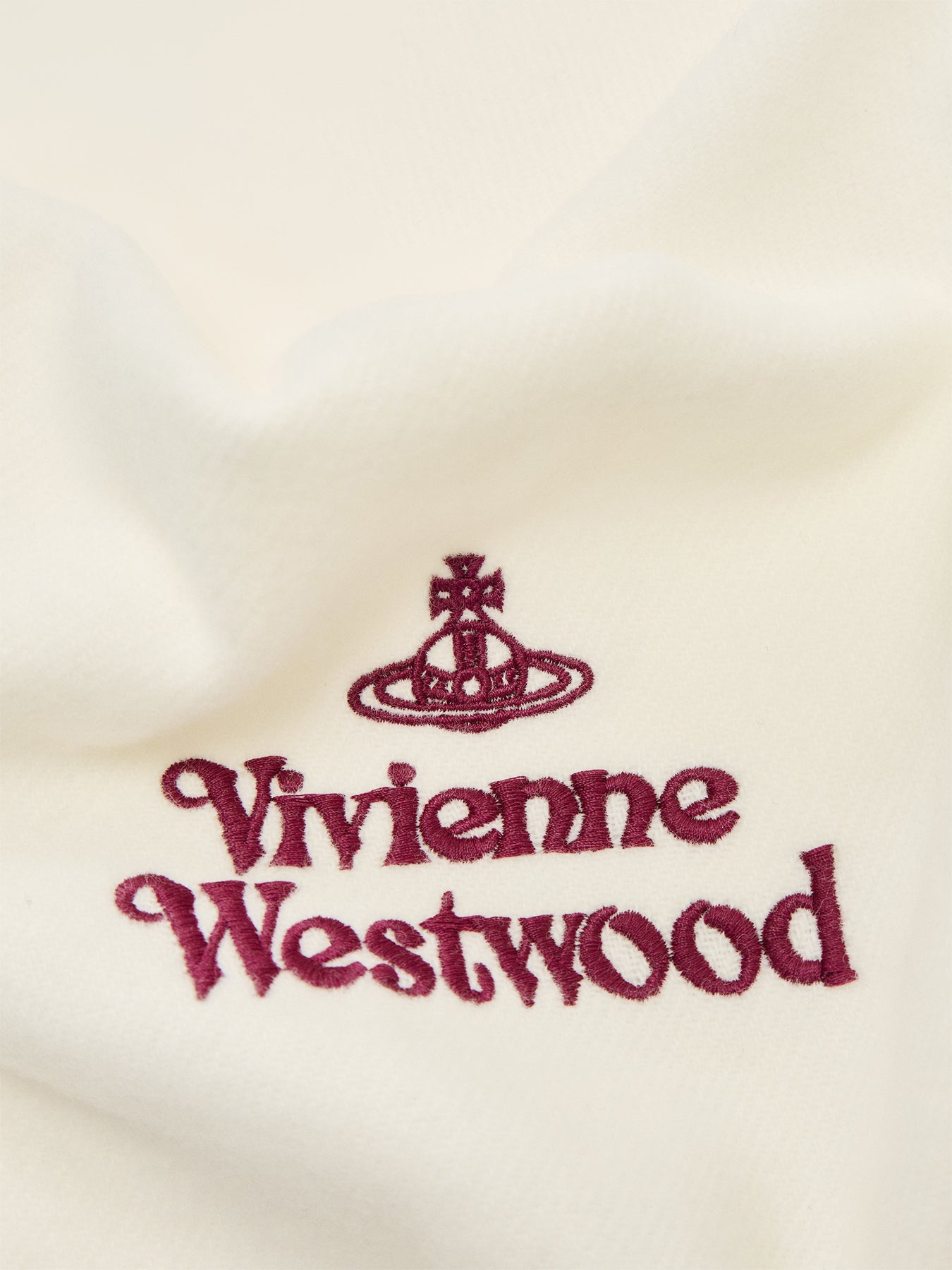 Embroidered Logo Scarf in White