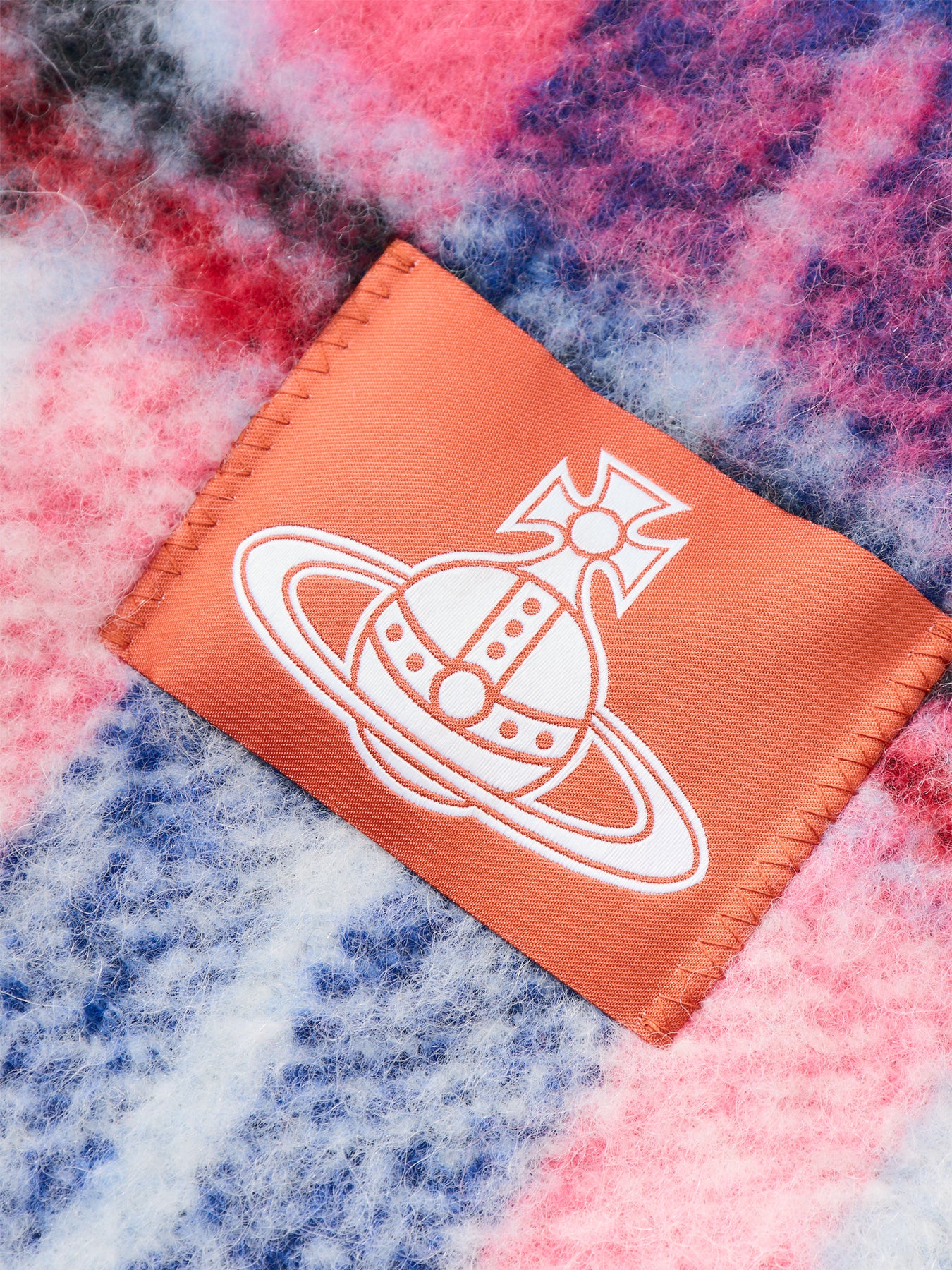 Check Alpaca & Wool Mix Scarf in Pink