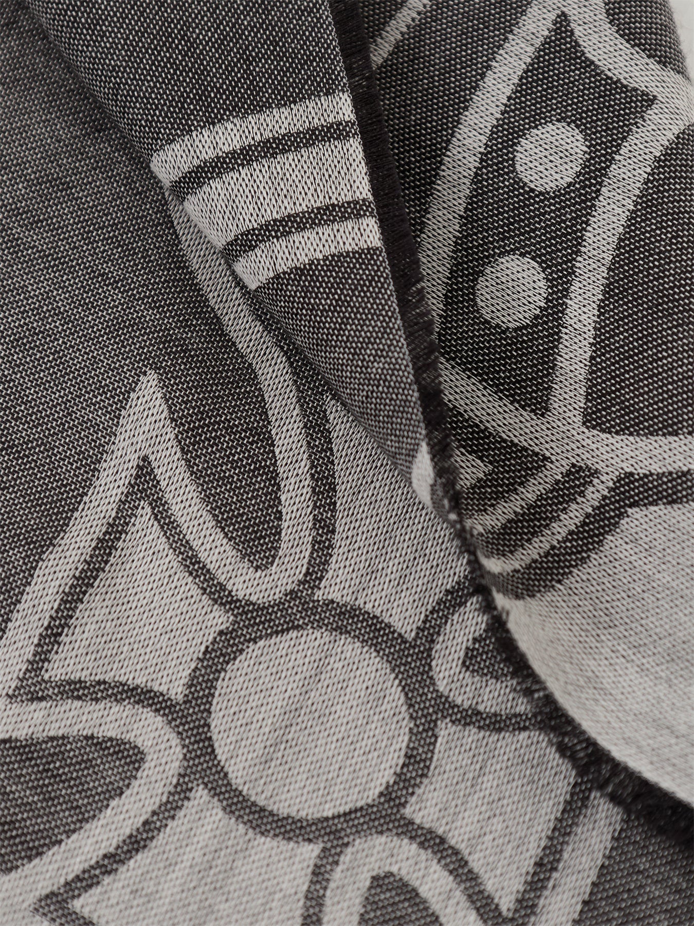 Orb Silk & Wool Mix Stole in Black