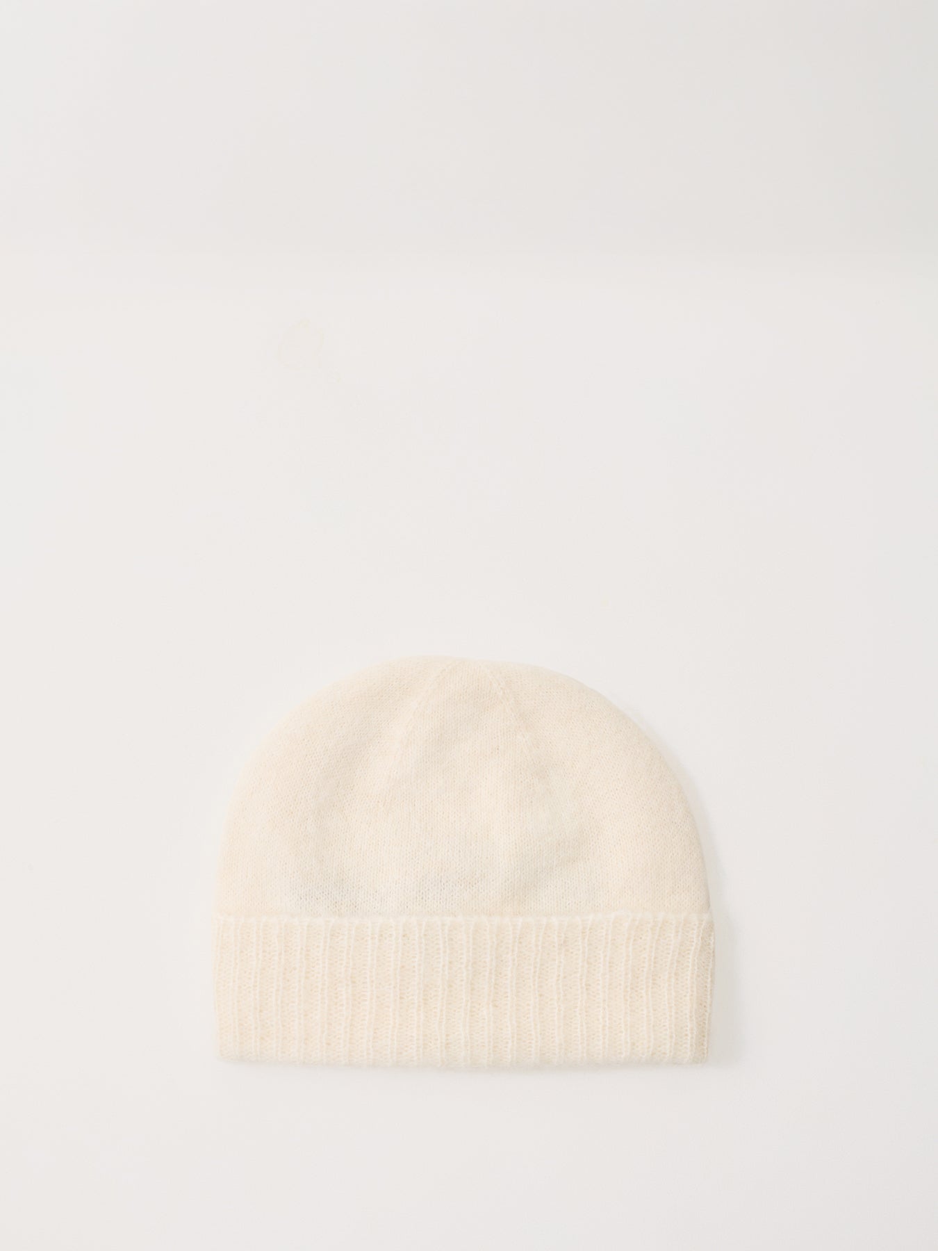 Fluffy Mohair Mix Beanie in White