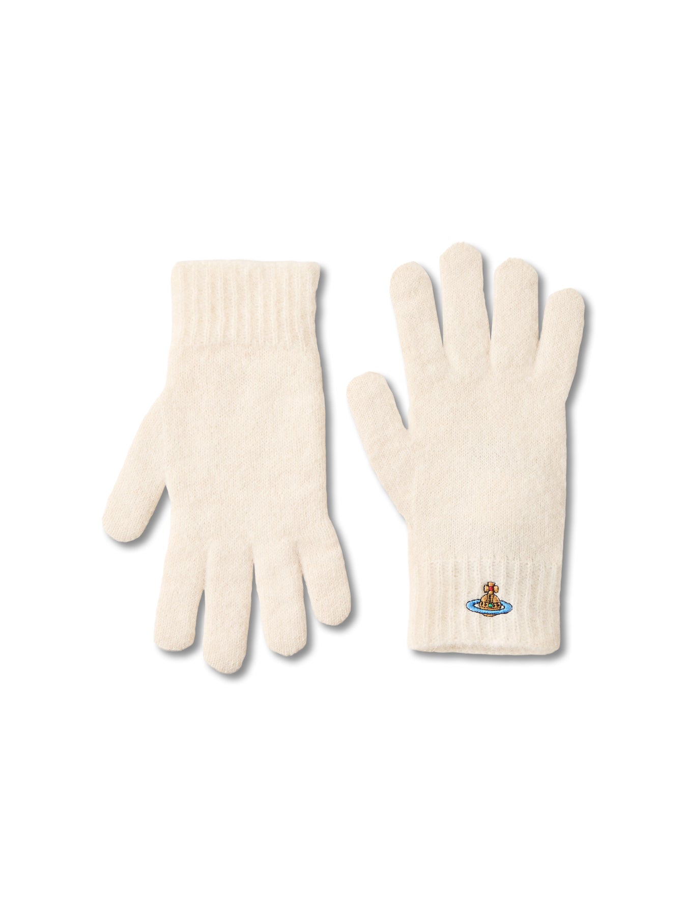 Fluffy Mohair Gloves White