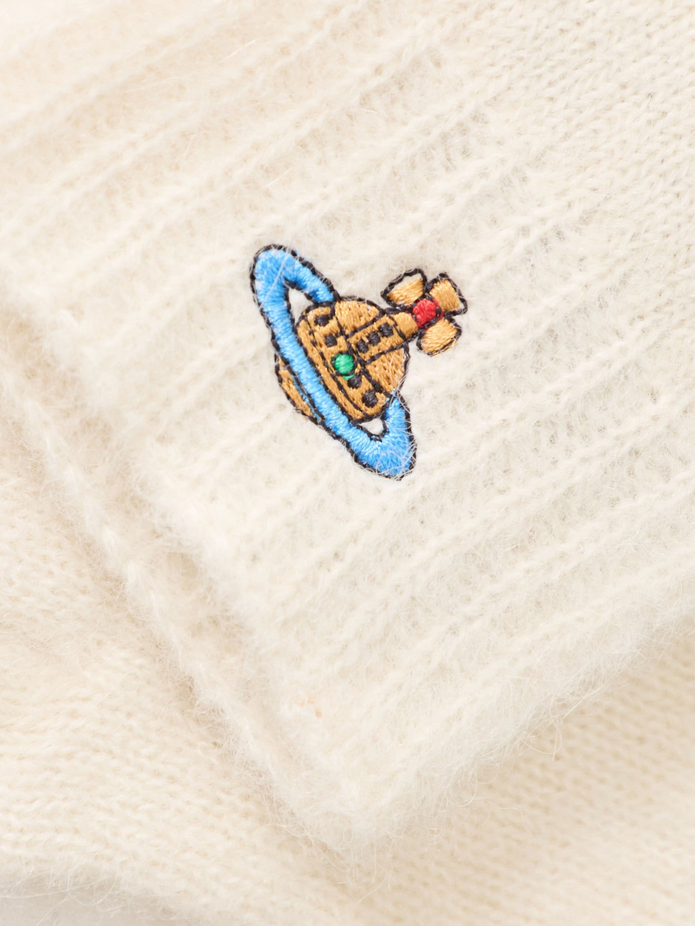 Fluffy Mohair Gloves White