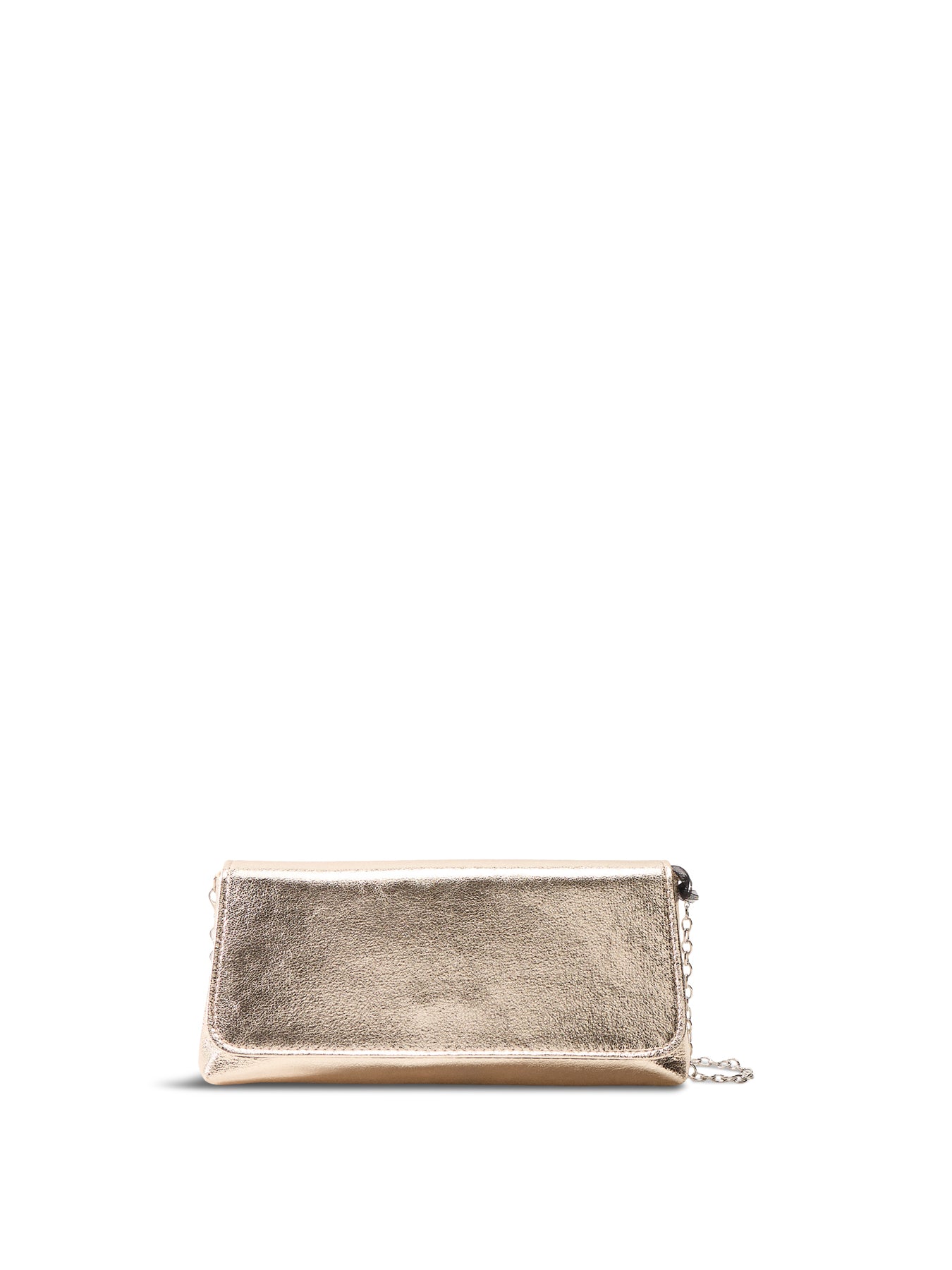 Metallic Foldover Clutch Silver