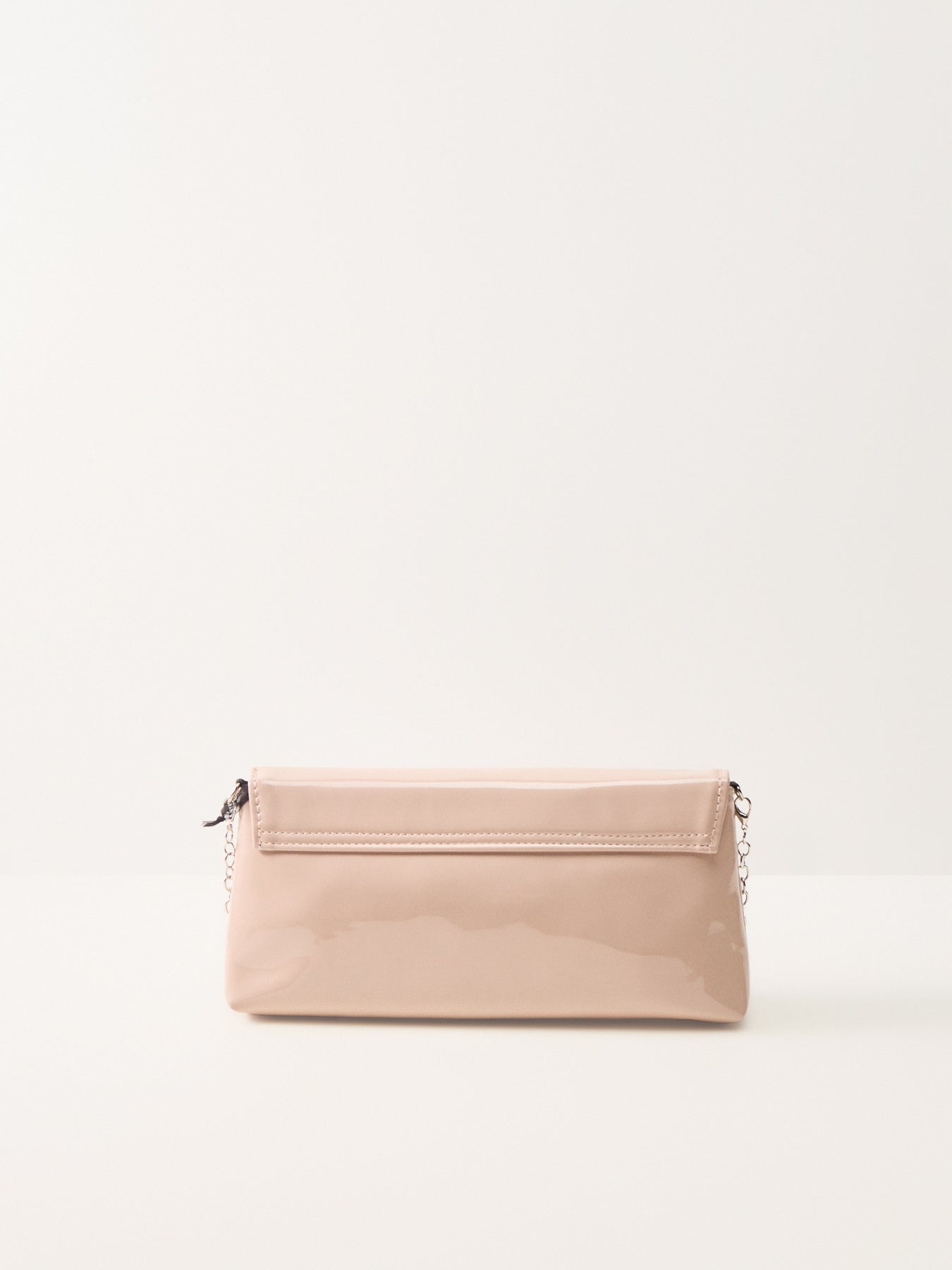 Patent Foldover Clutch Taupe