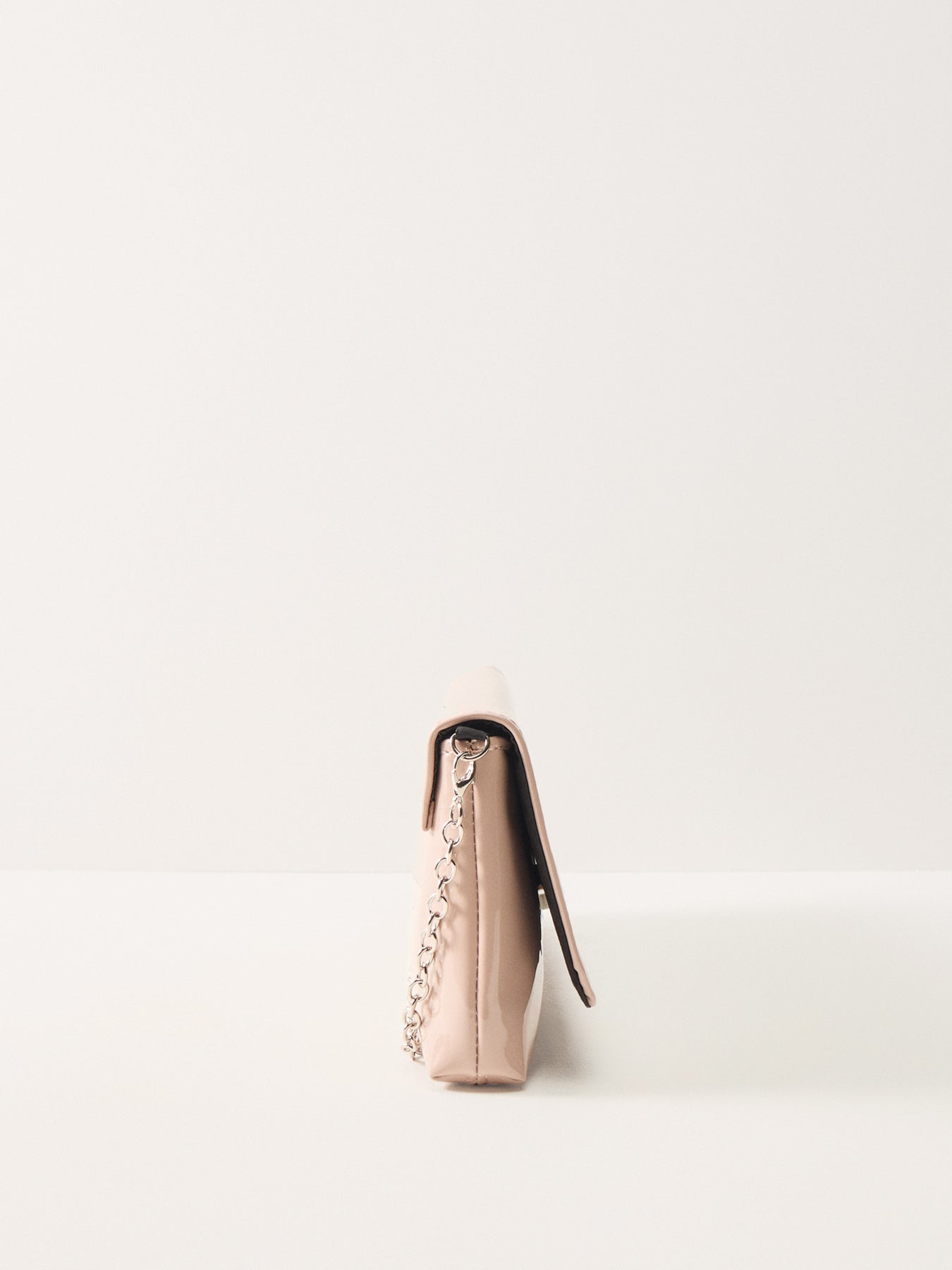 Patent Foldover Clutch Taupe