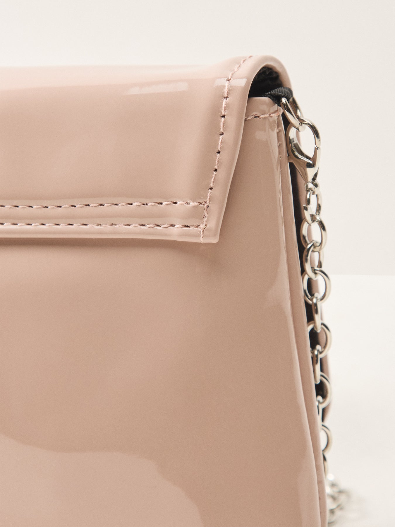 Patent Foldover Clutch Taupe