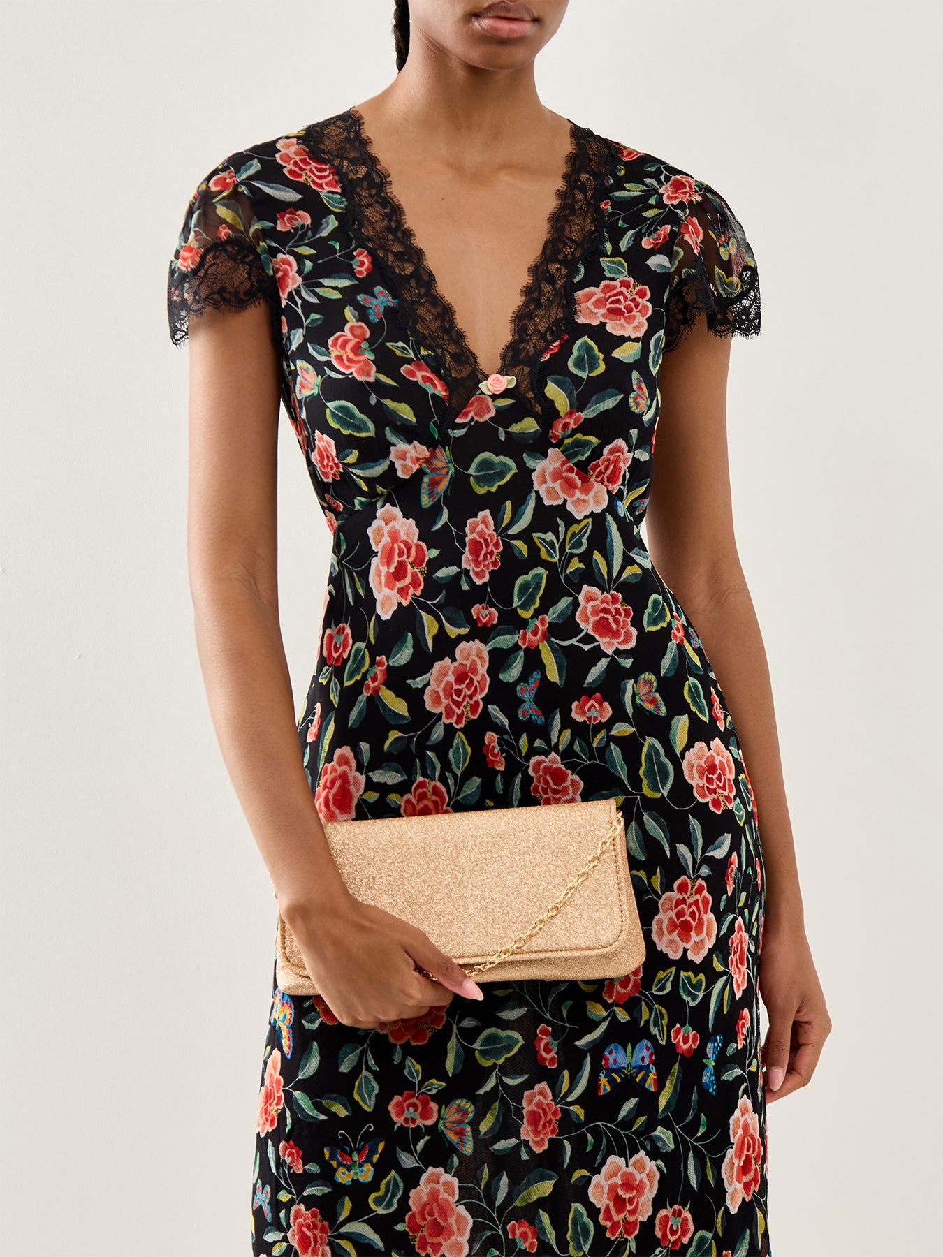 Glitter Foldover Clutch Champagne