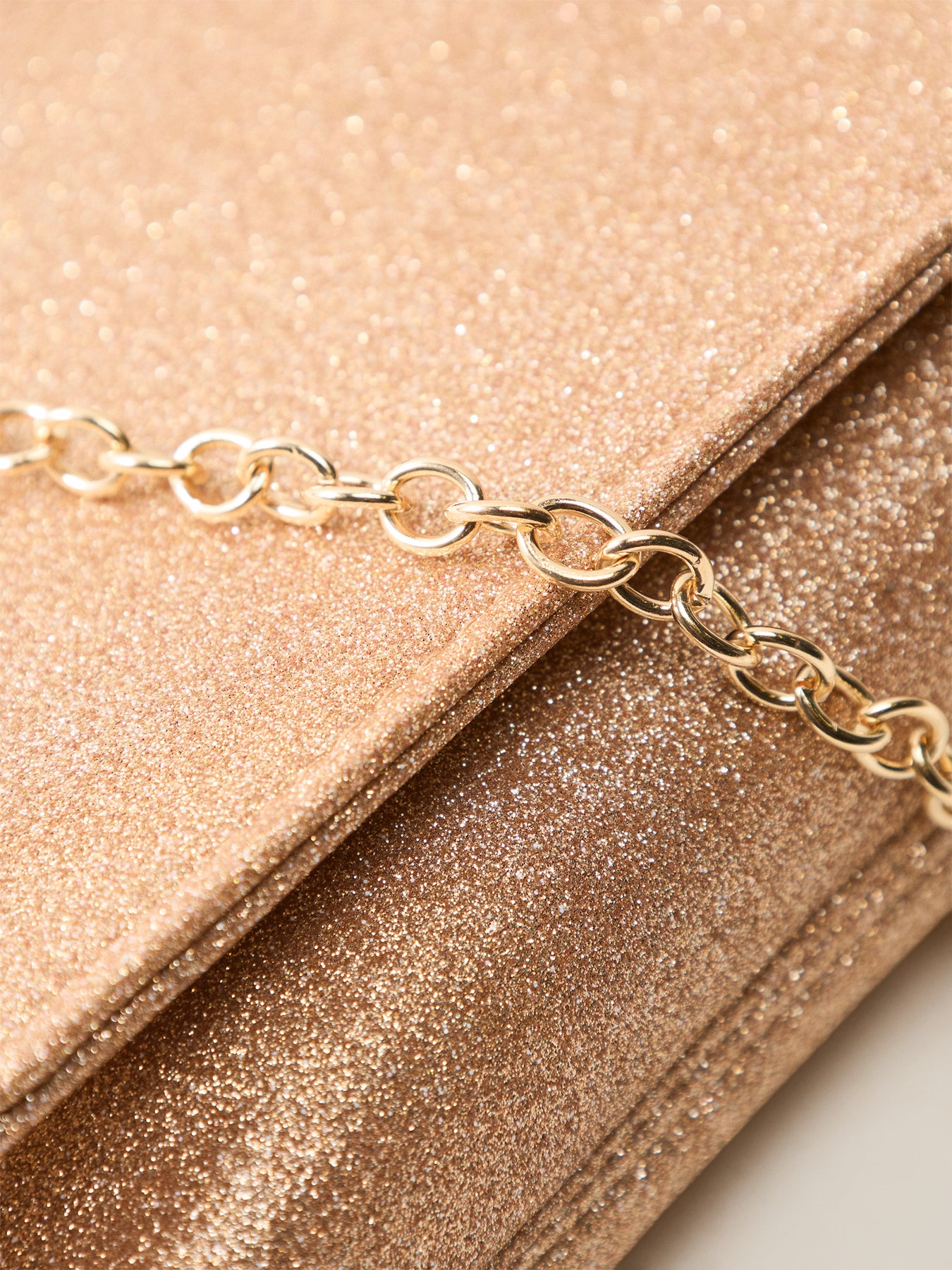 Glitter Foldover Clutch Champagne