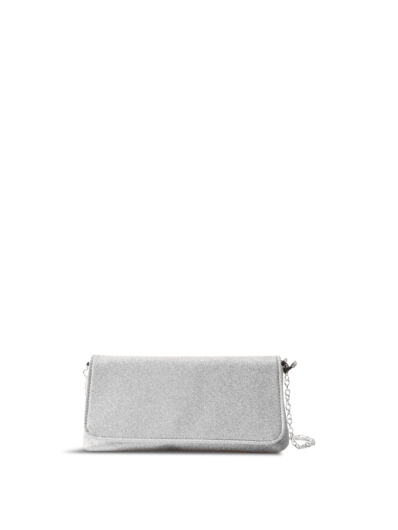 Glitter Foldover Clutch Silver