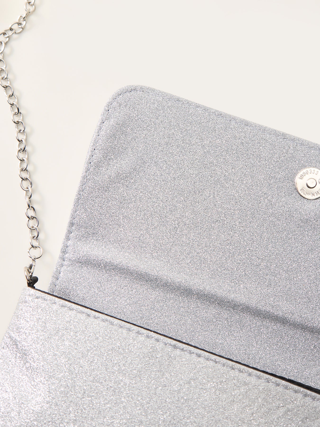 Glitter Foldover Clutch Silver