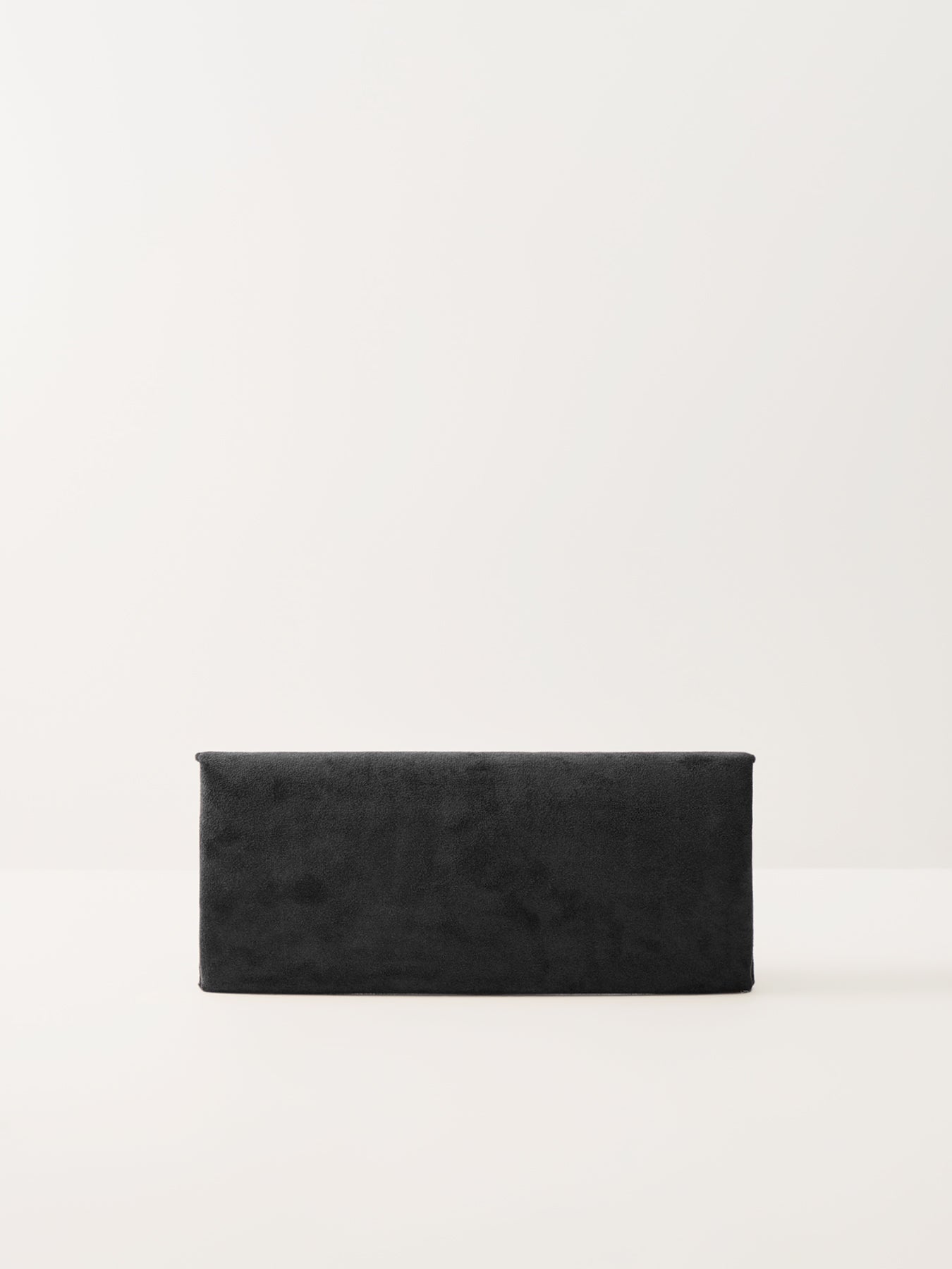 Suede Foldover Clutch Black