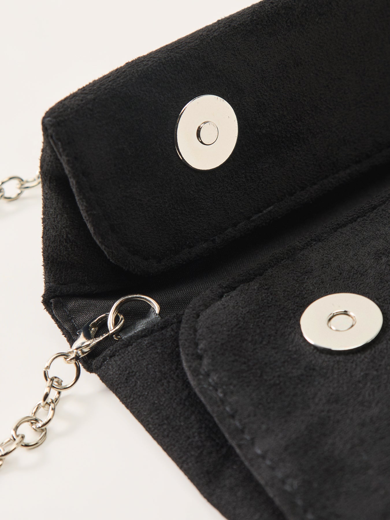 Suede Foldover Clutch Black