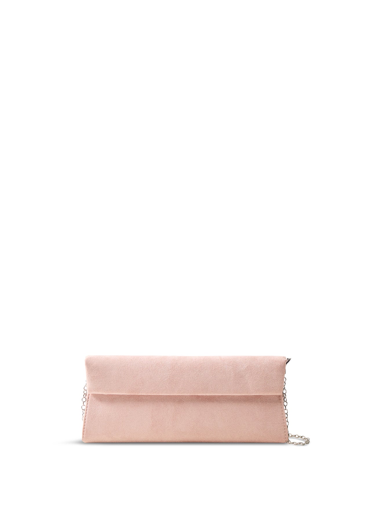 Suede Foldover Clutch Beige