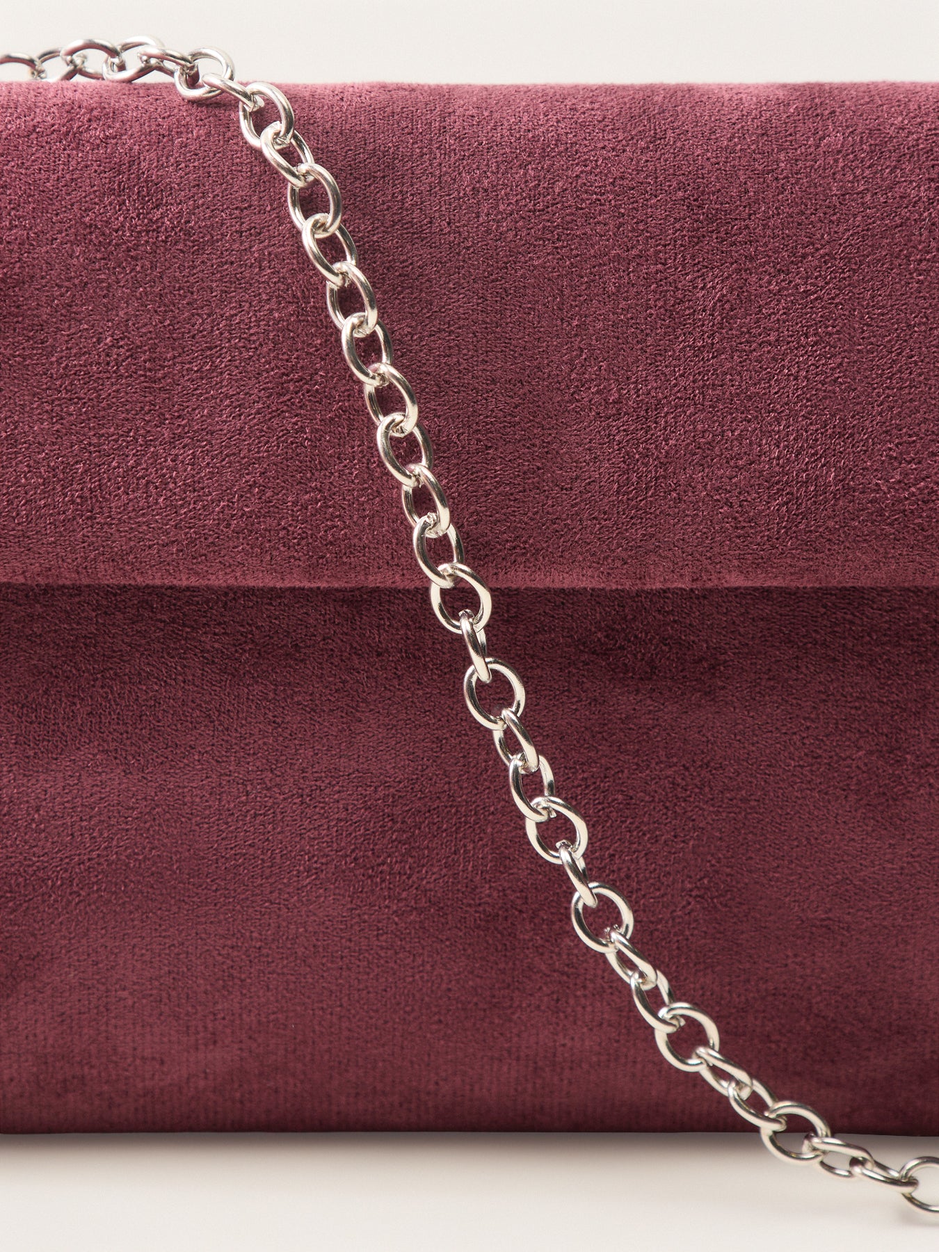 Suede Foldover Clutch Red