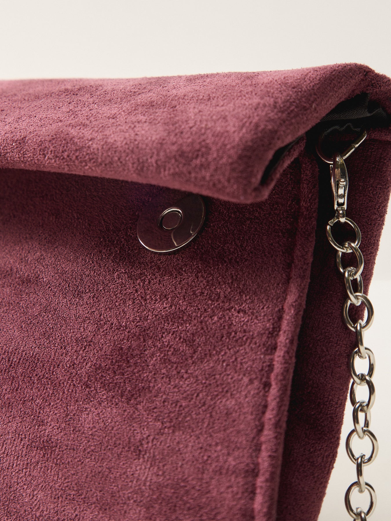 Suede Foldover Clutch Red