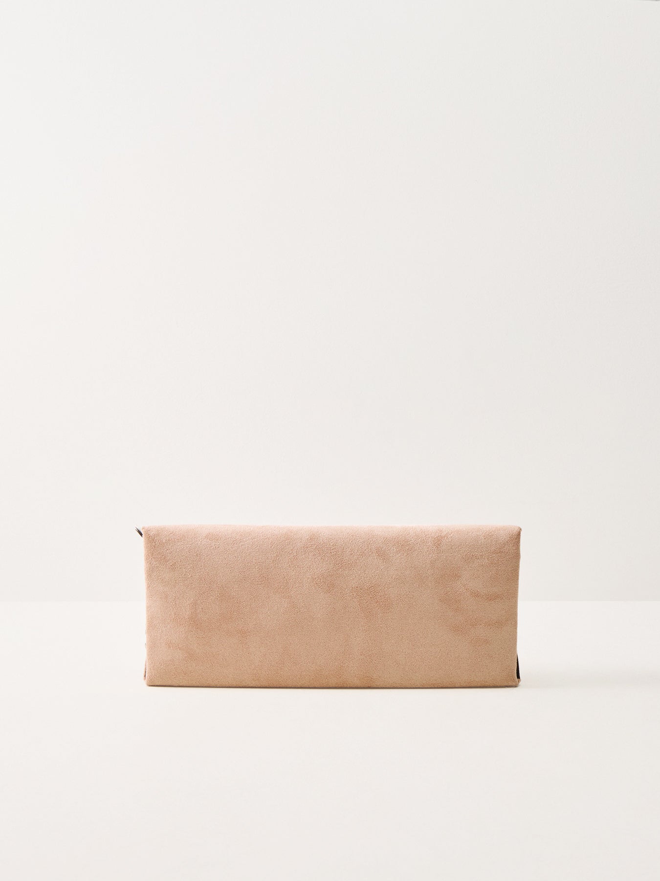 Suede Foldover Clutch Brown