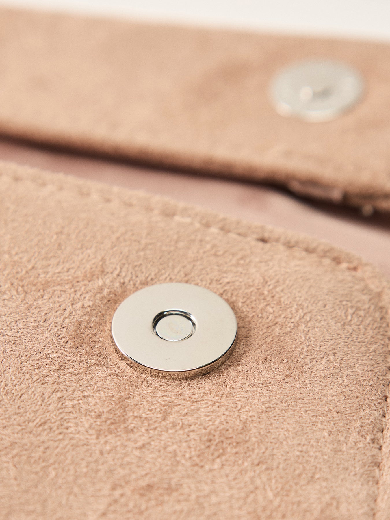 Suede Foldover Clutch Brown