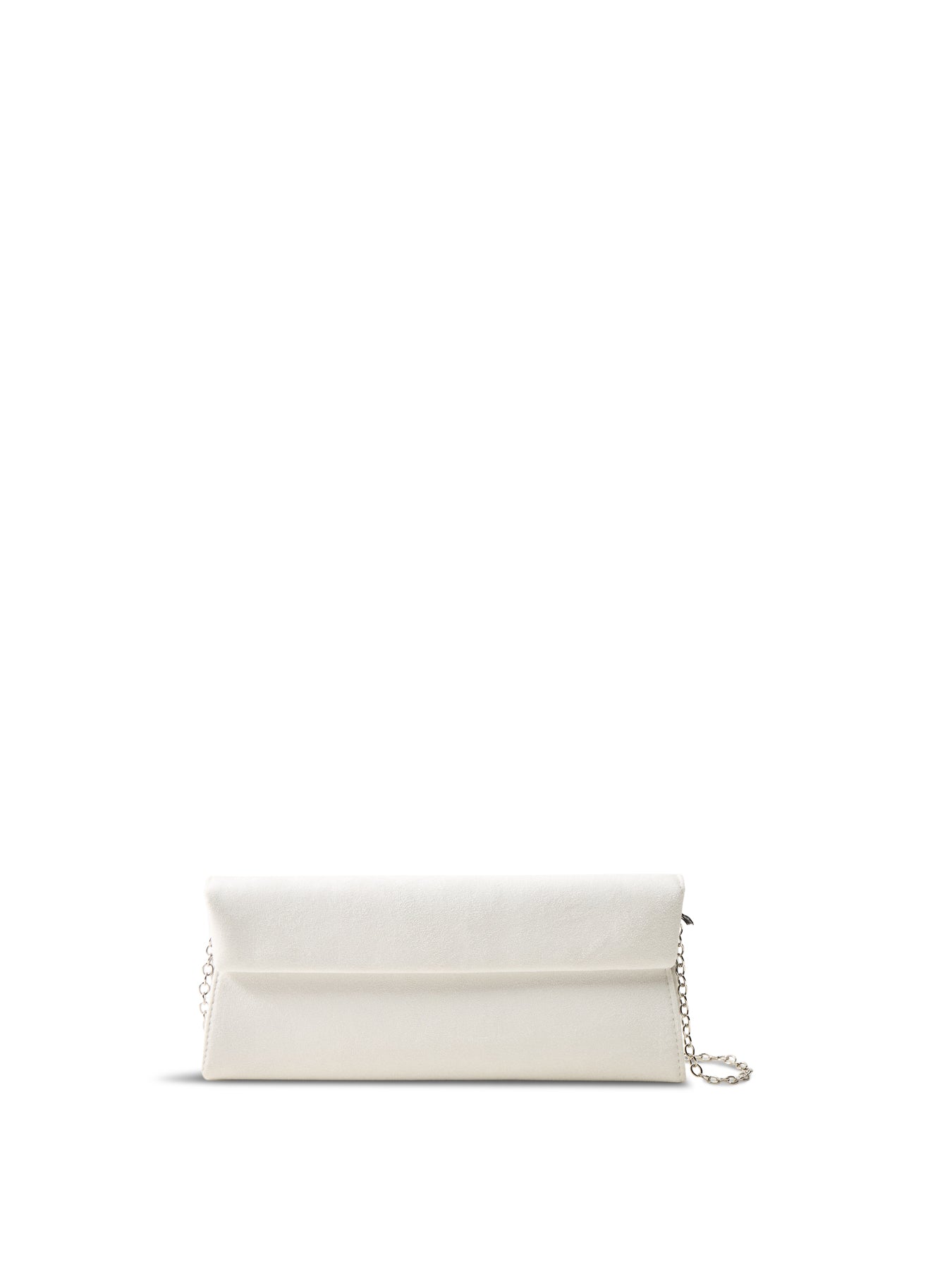Suede Foldover Clutch Ivory