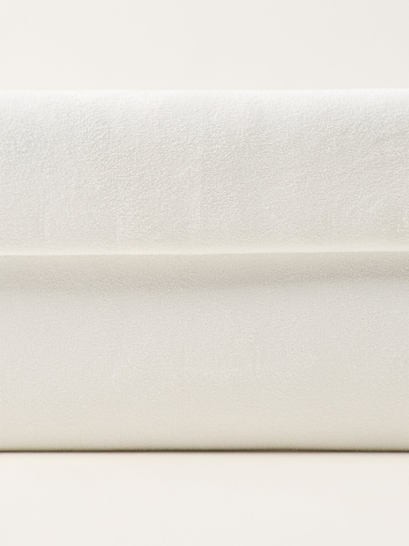 Suede Foldover Clutch Ivory