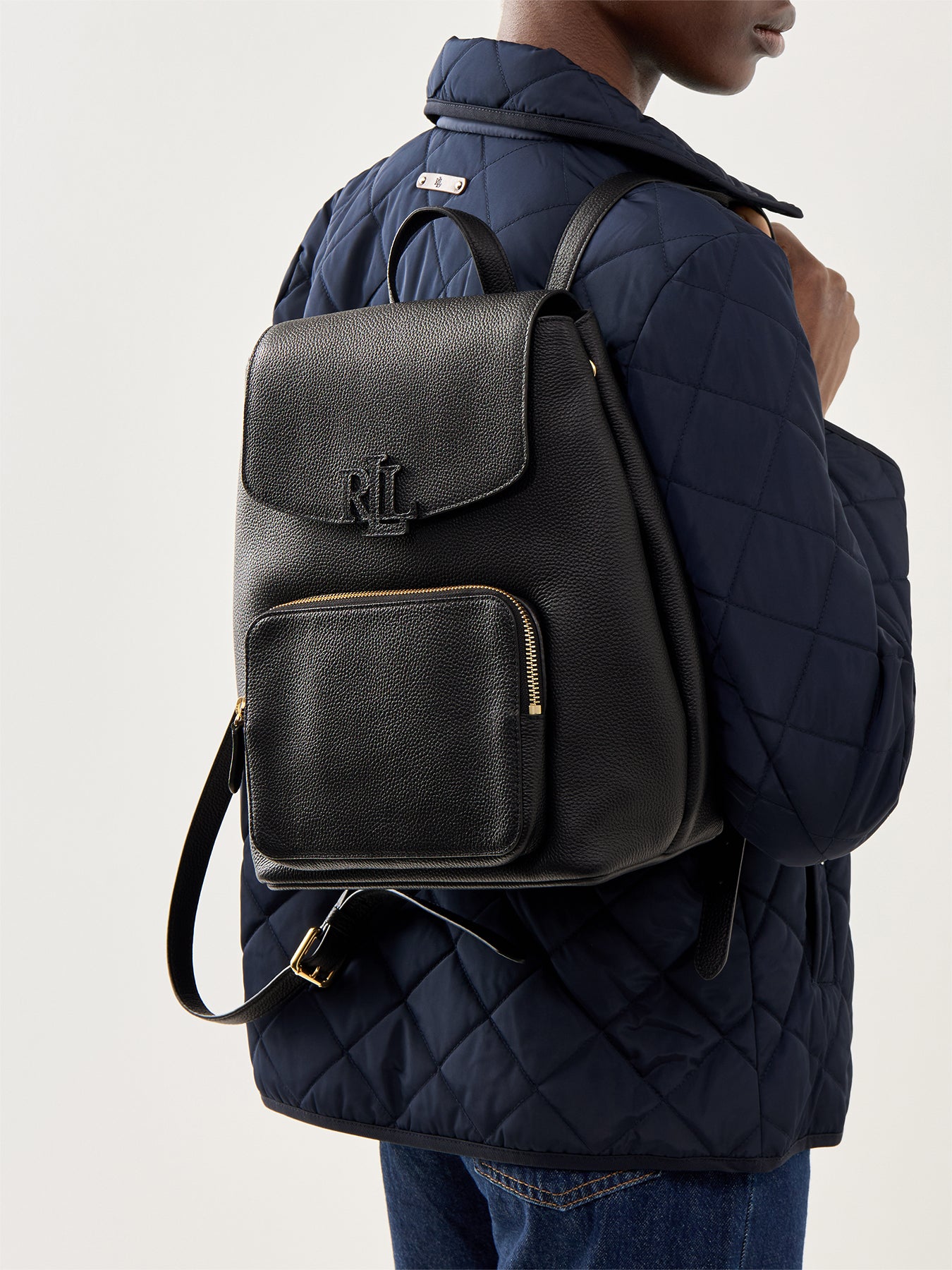 Cameryn Medium Leather Backpack Black