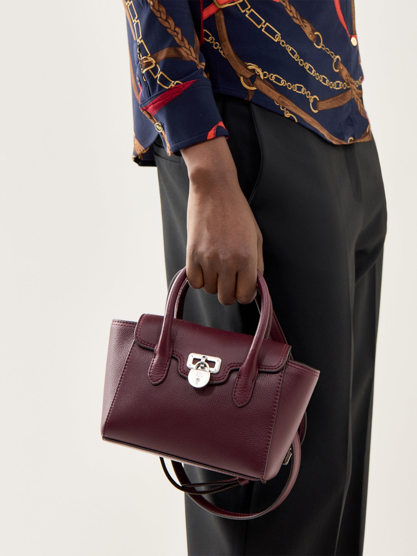 Tanner Small Structured Leather Satchel Dark Garnet