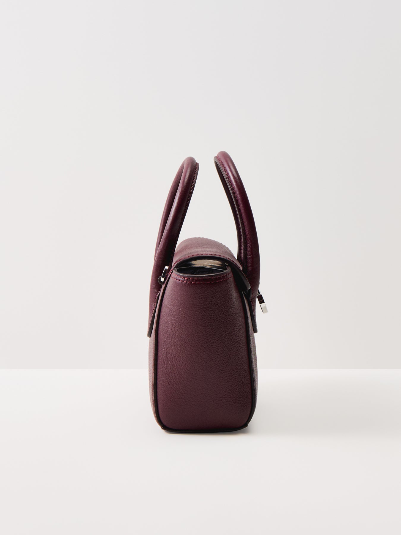 Tanner Small Structured Leather Satchel Dark Garnet