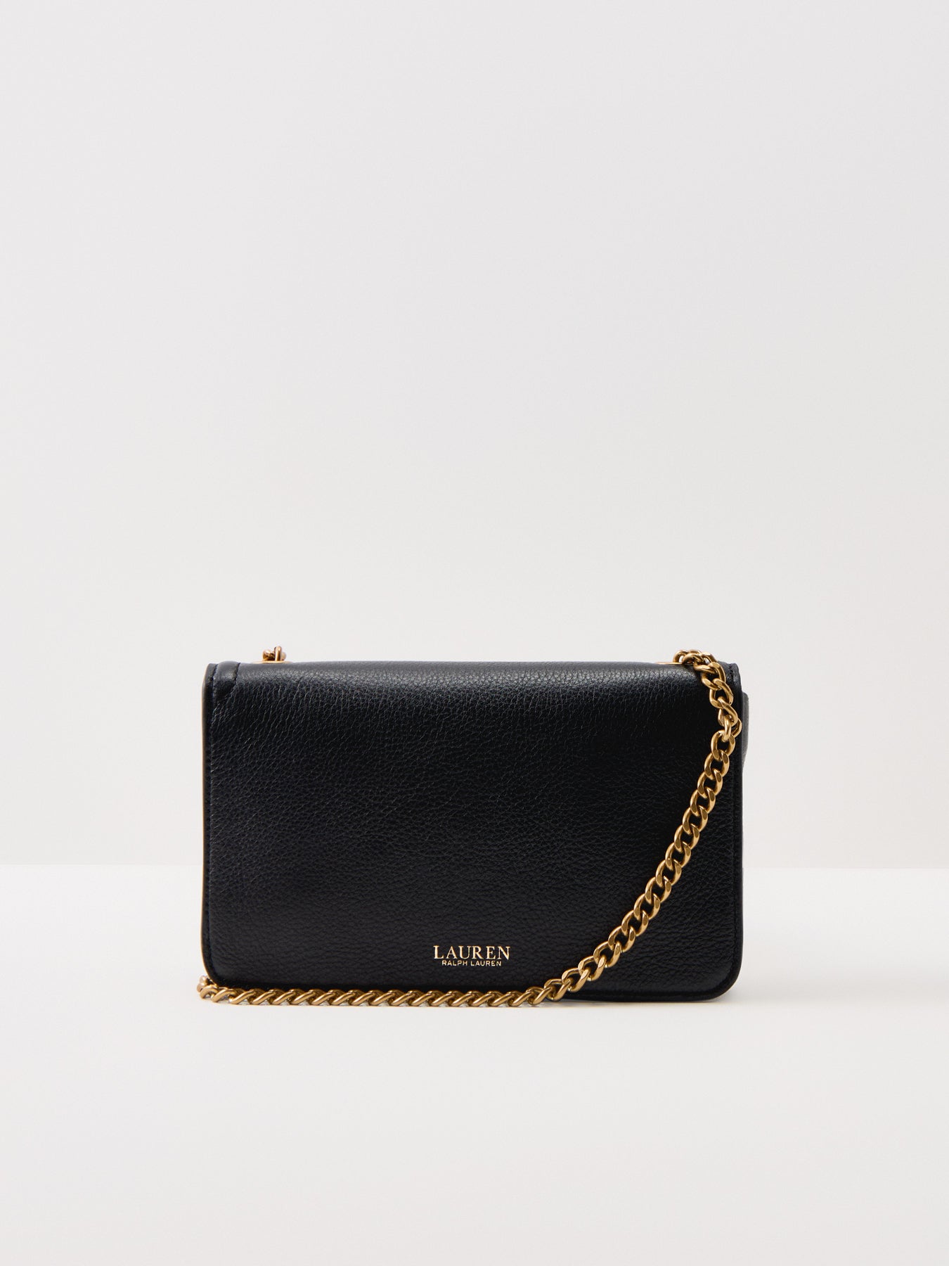 Bradley Large Leather Wallet On Chain Black