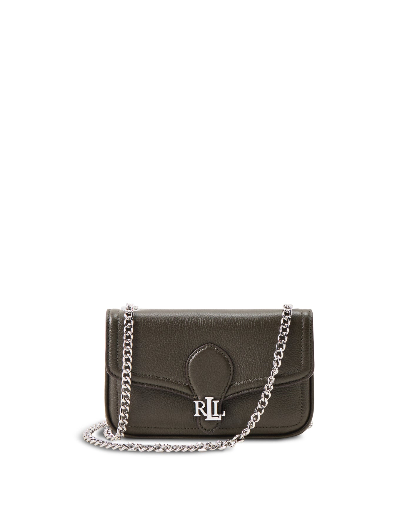 Bradley Large Leather Wallet On Chain Olive