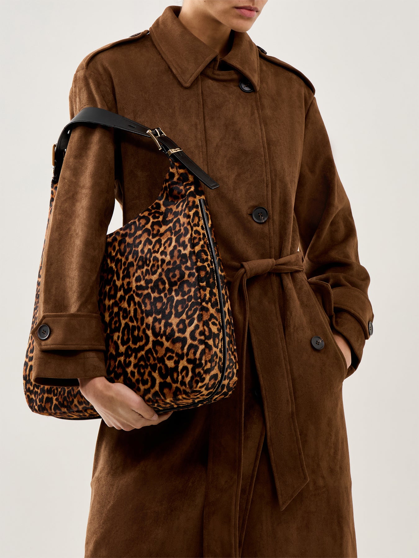 Nolita Cheetah Large Hobo Shoulder Bag Marigold