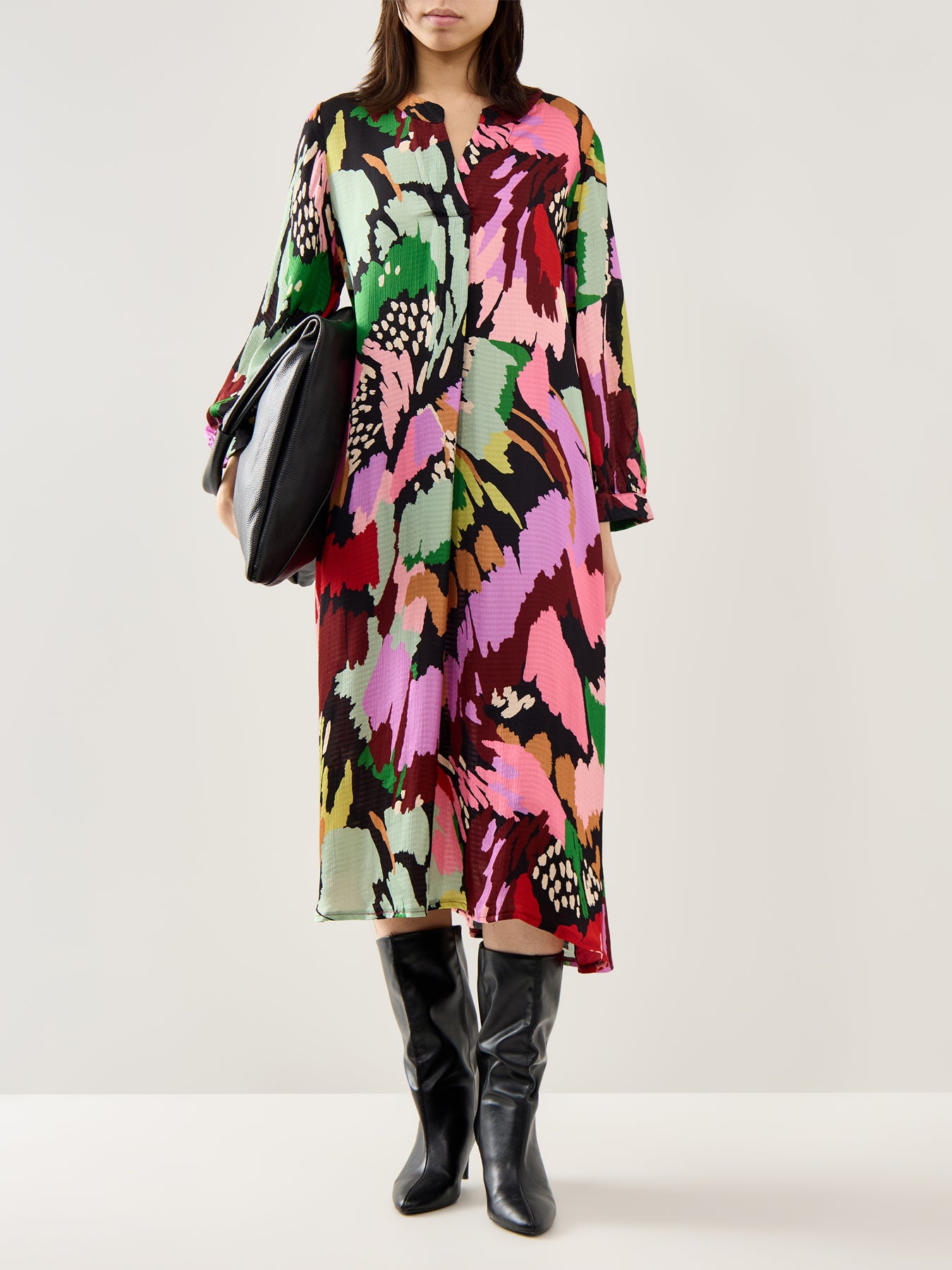 Large Floral Collage Dress Multi Colour