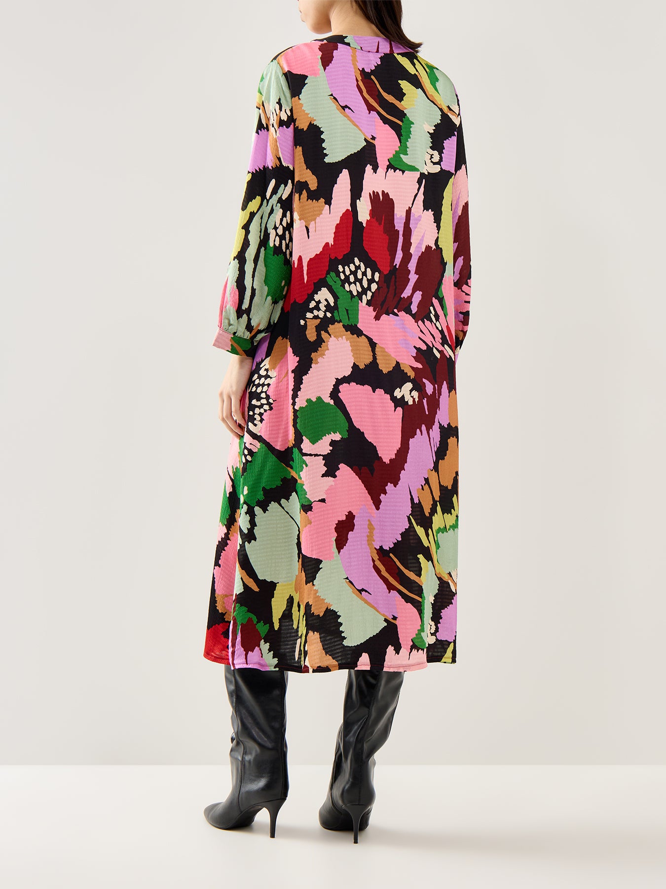 Large Floral Collage Dress Multi Colour