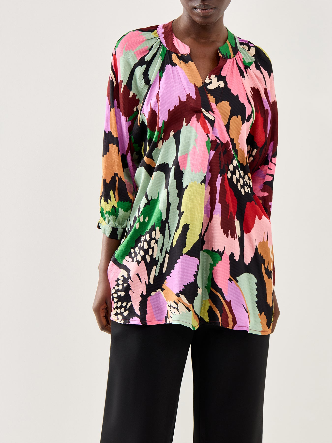 Large Floral Collage Top Multi