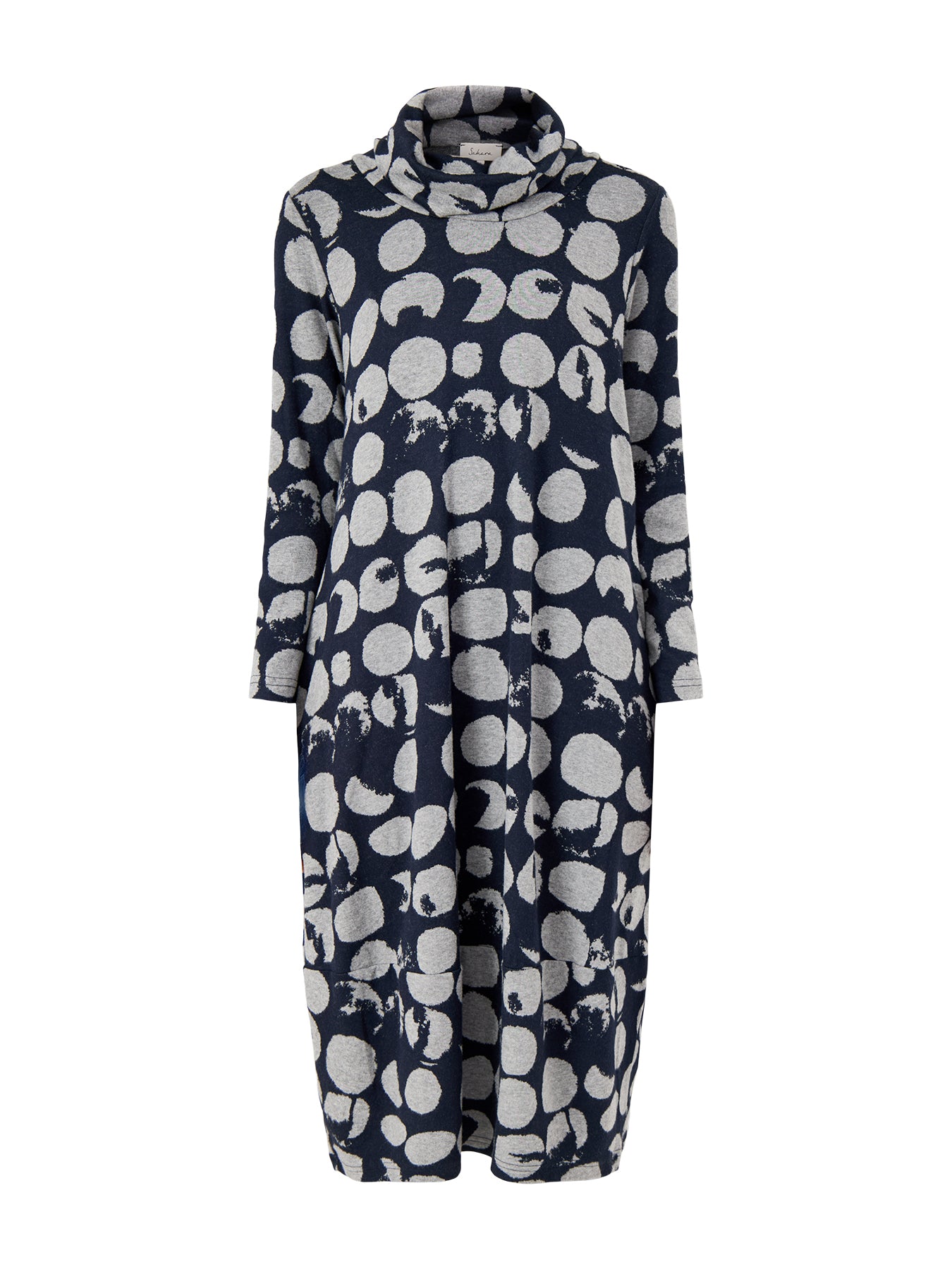Textured Brushed Spot Jersey Dress Blue