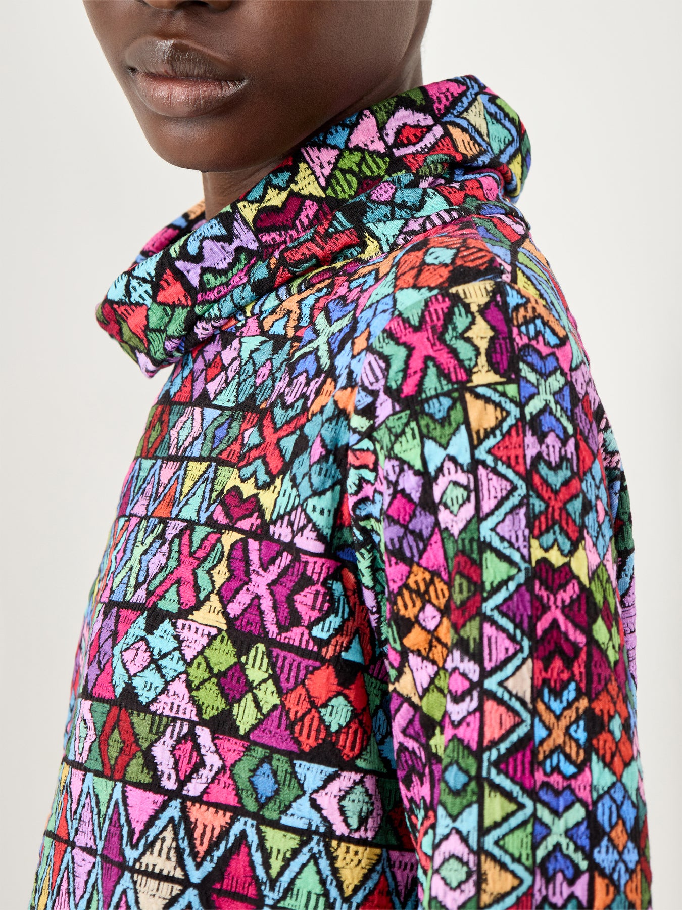 Peruvian Stitch Patchwork Top Multi