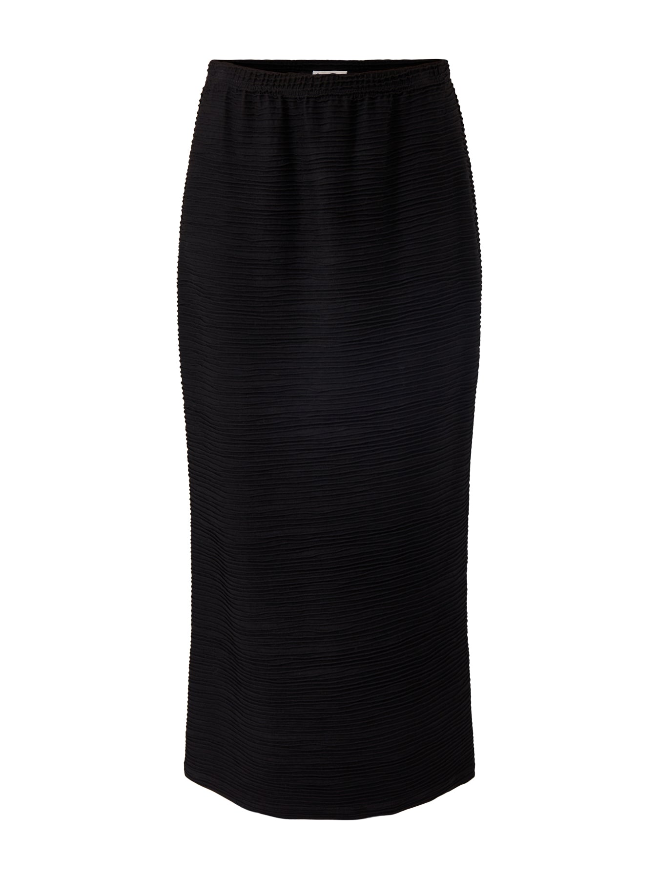 Textured Wave Viscose Jersey Skirt Black