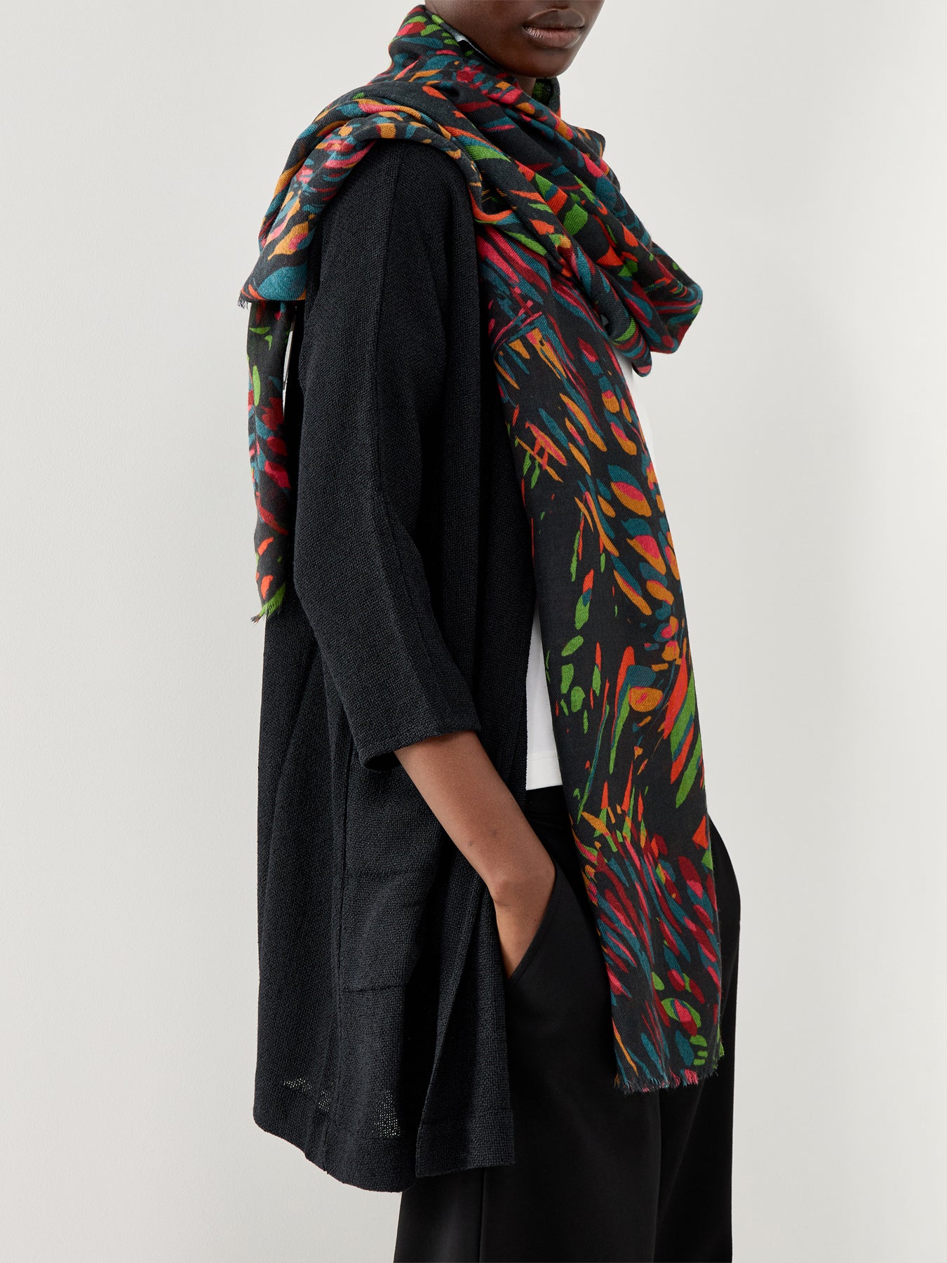 Bright Scattered Wings Print Scarf Multi