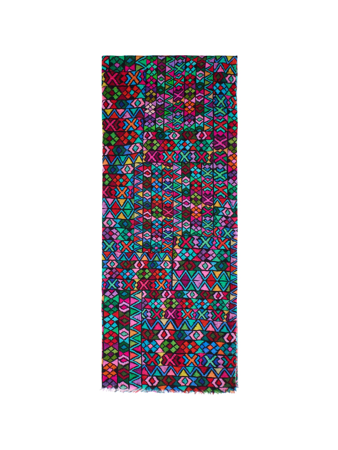 Peruvian Stitch Patchwork Print Scarf Multi