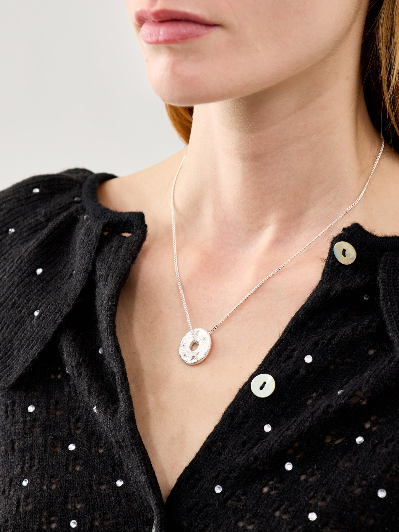 Celestial Pendant Necklace Silver