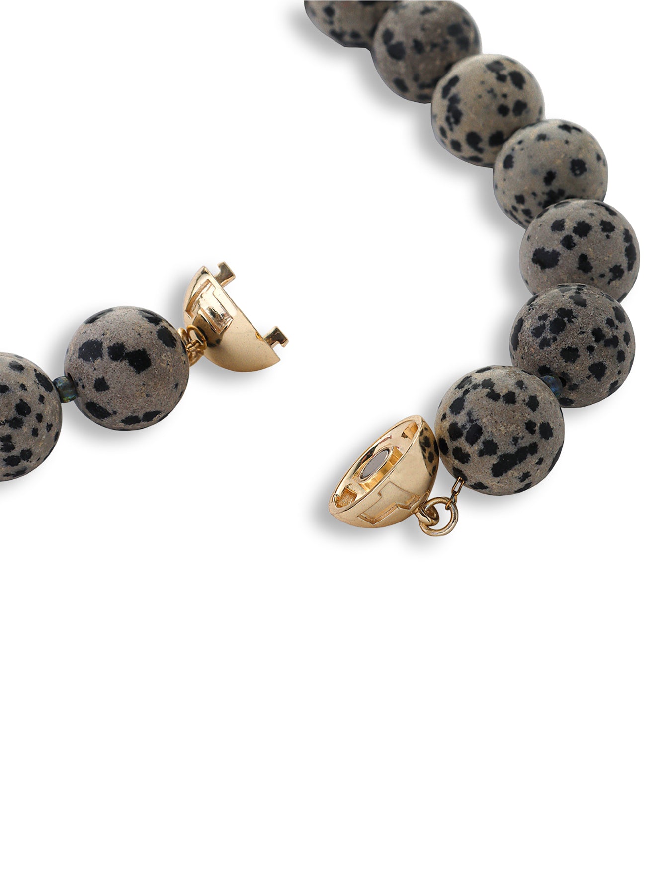 Jasper Beaded Necklace Gold