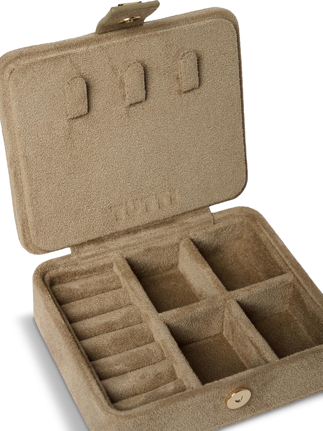 Sand Mini Suede Jewellery Box