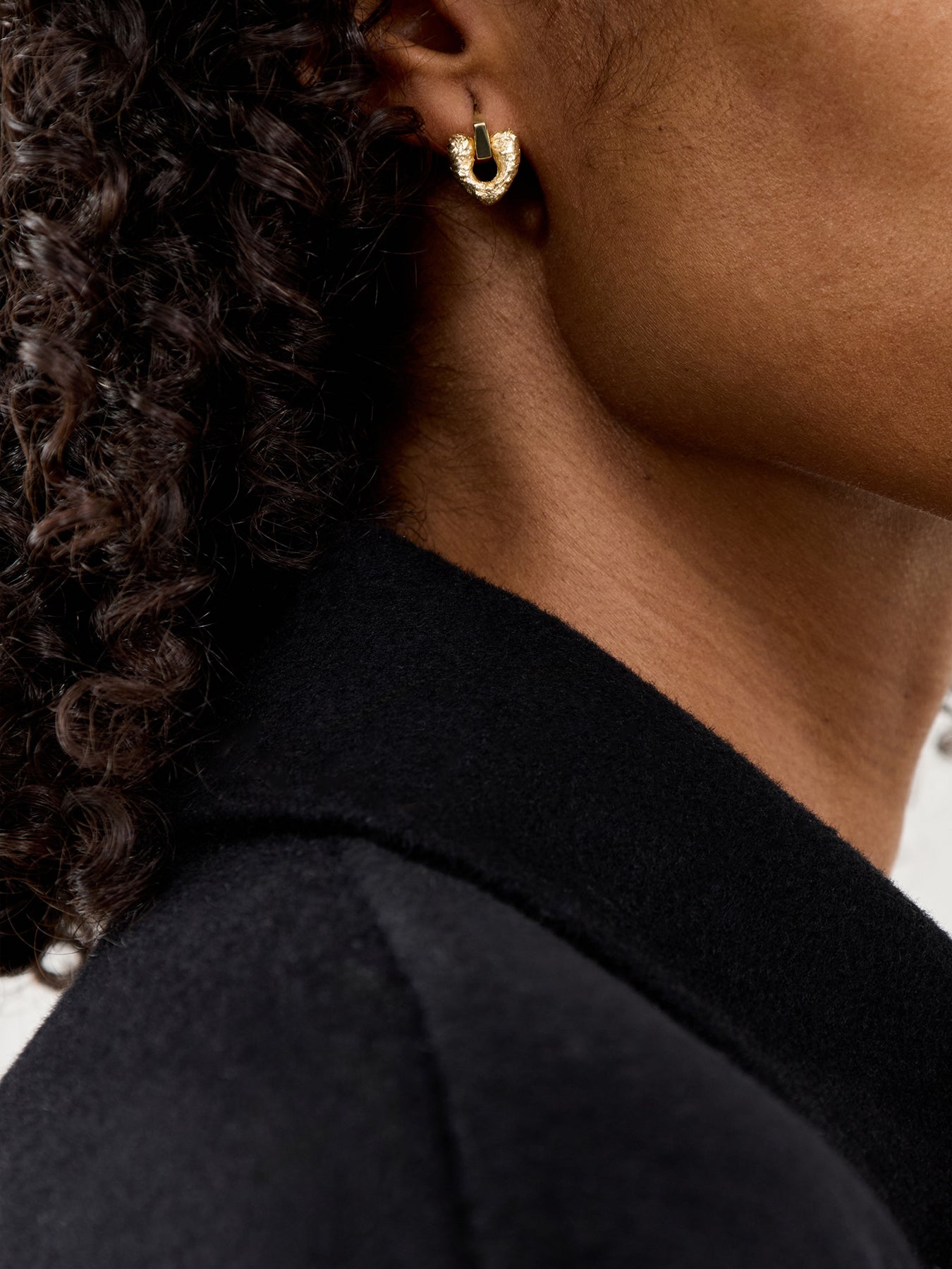 Amity Heart Drop Earrings Gold