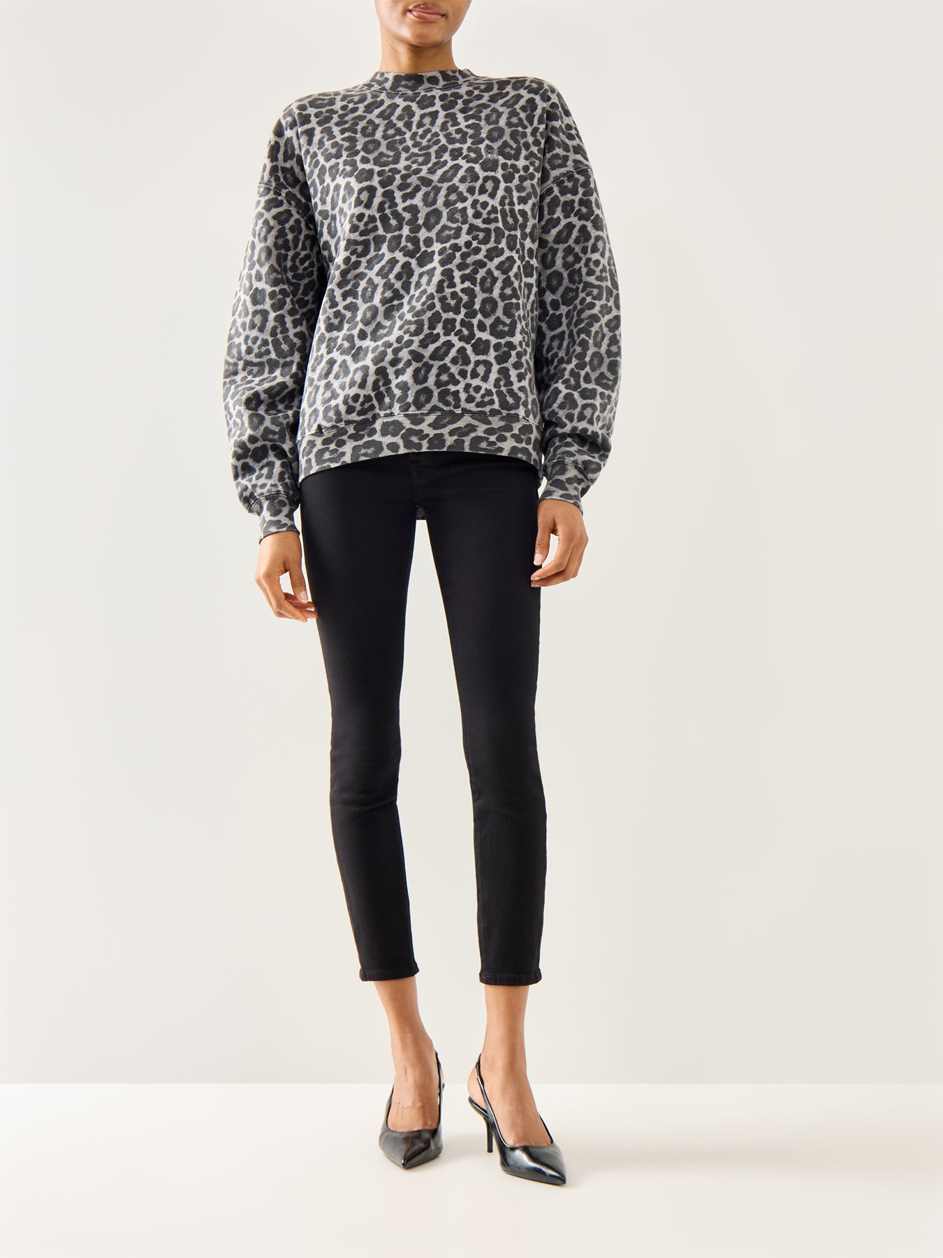 Miles Sweatshirt Grey Leopard