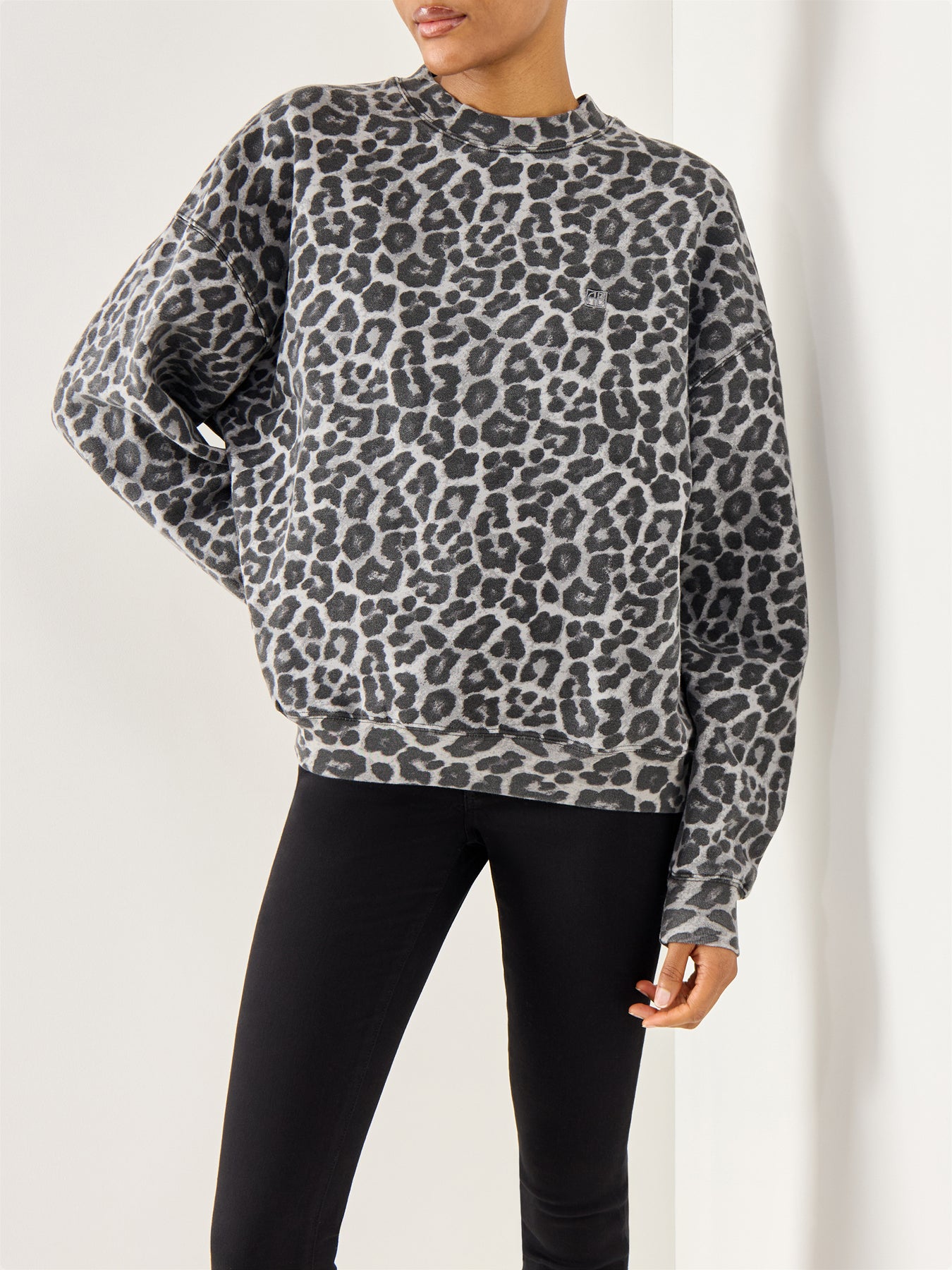 Miles Sweatshirt Grey Leopard