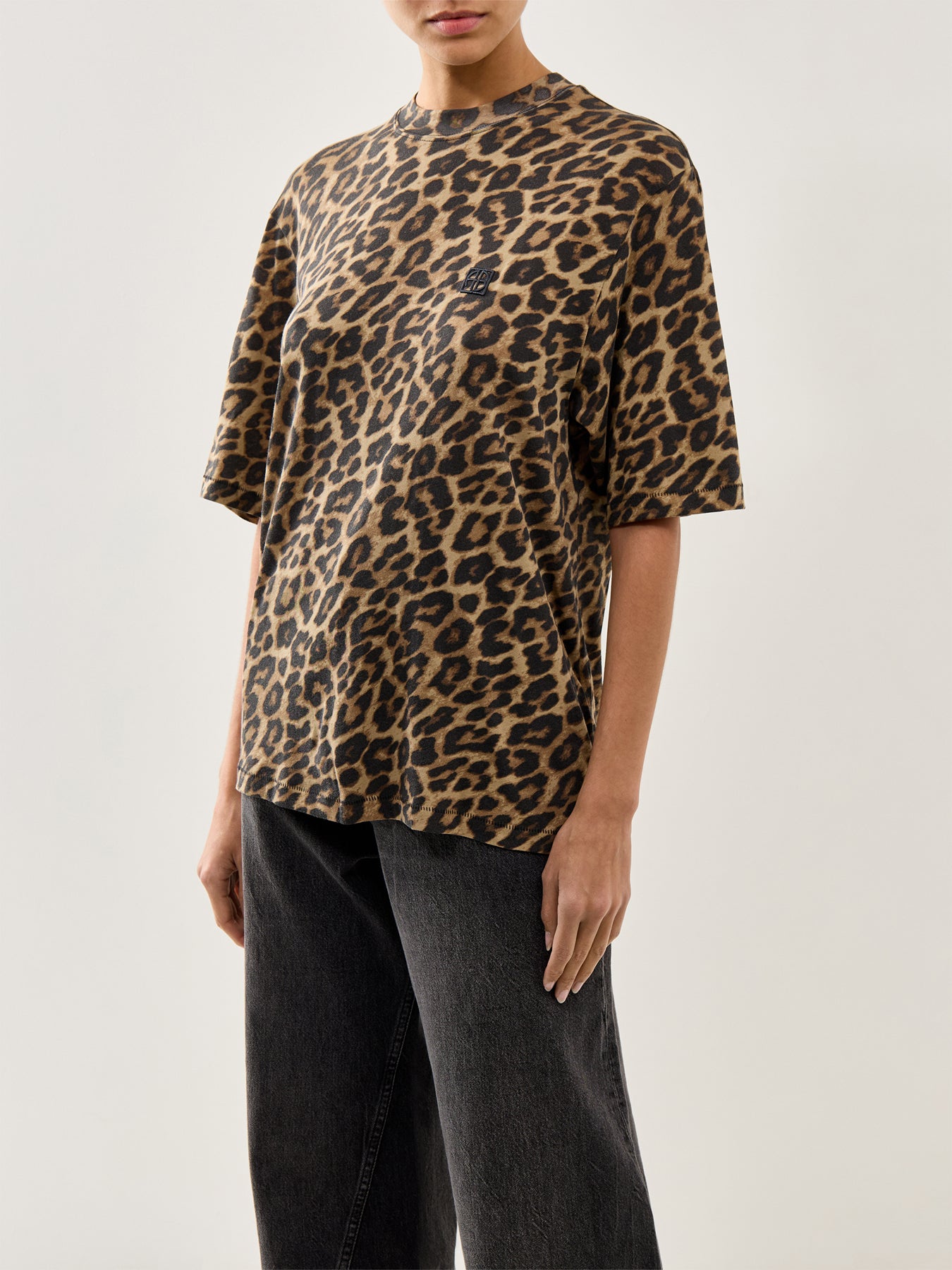 Avi Tee Black And Brown Leopard