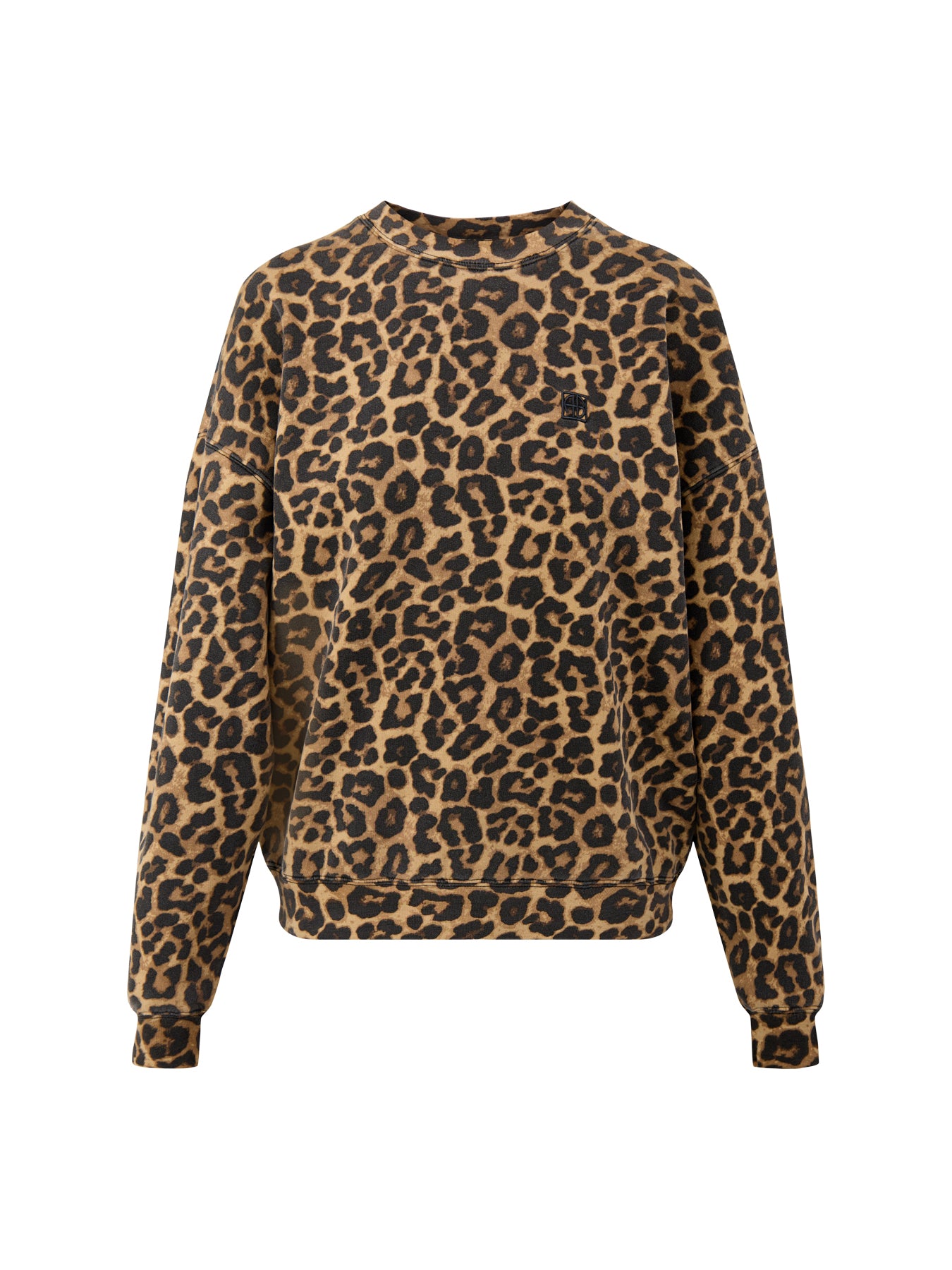 Miles Sweatshirt Black And Brown Leopard