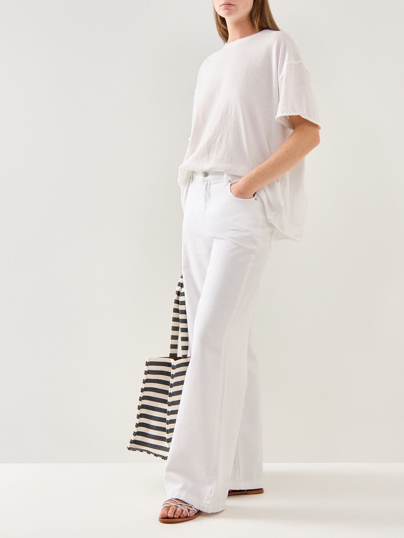 Nina White Cotton T-Shirt