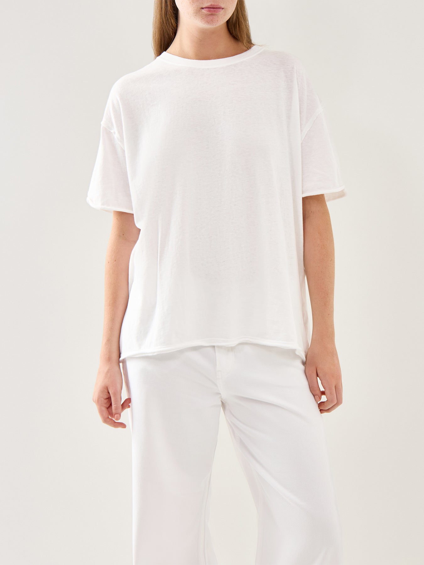 Nina White Cotton T-Shirt